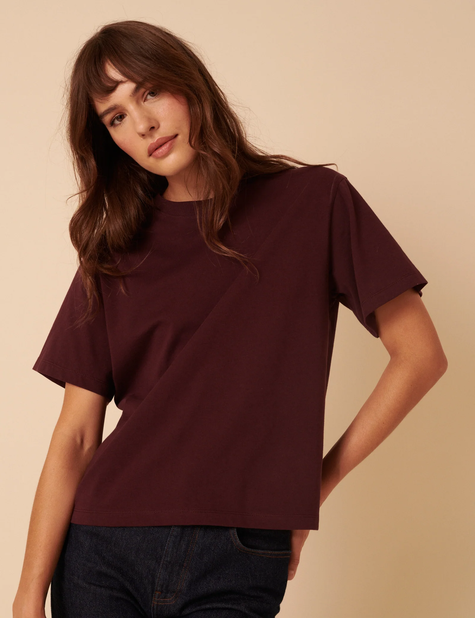 Burgundy Boxy Fit T-Shirt - Image 3