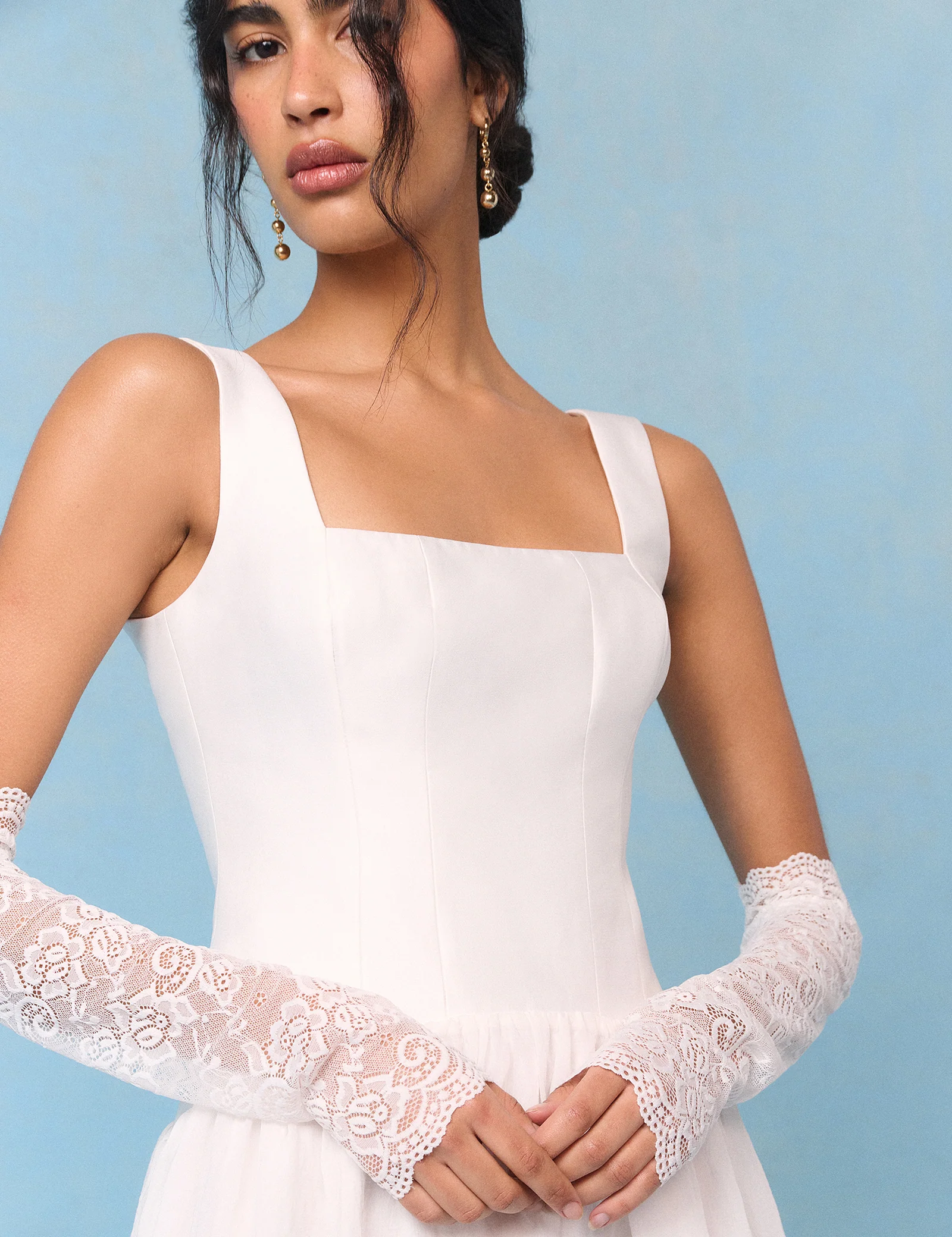 Bridal Ivory Corset Maxi Honey Maxi Dress - Image 4