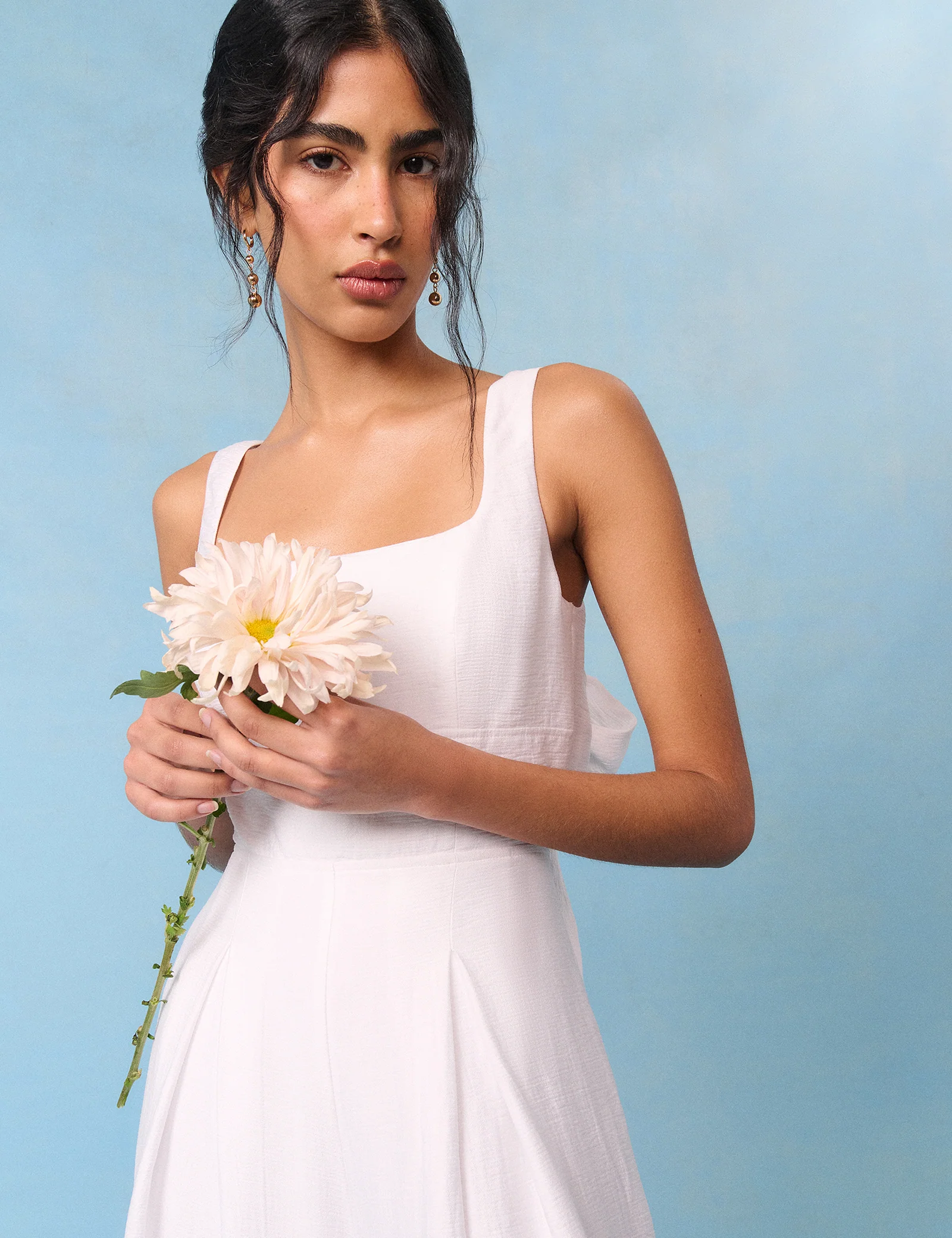 Bridal Ivory Satin Bow-Back Taylor Jumpsuit - Image 3