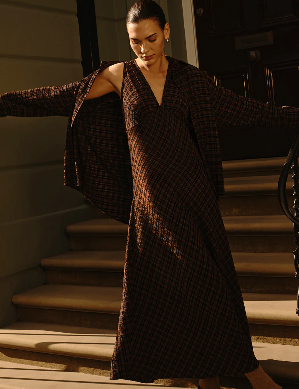 Brown And Black Check Shirt - Image 2