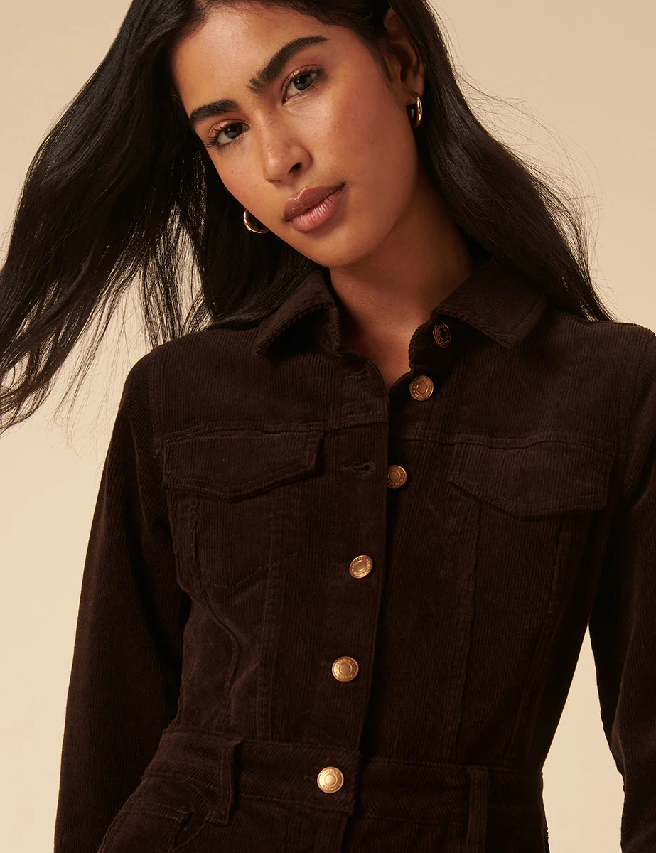 Brown Cord Jumpsuit - Image 3