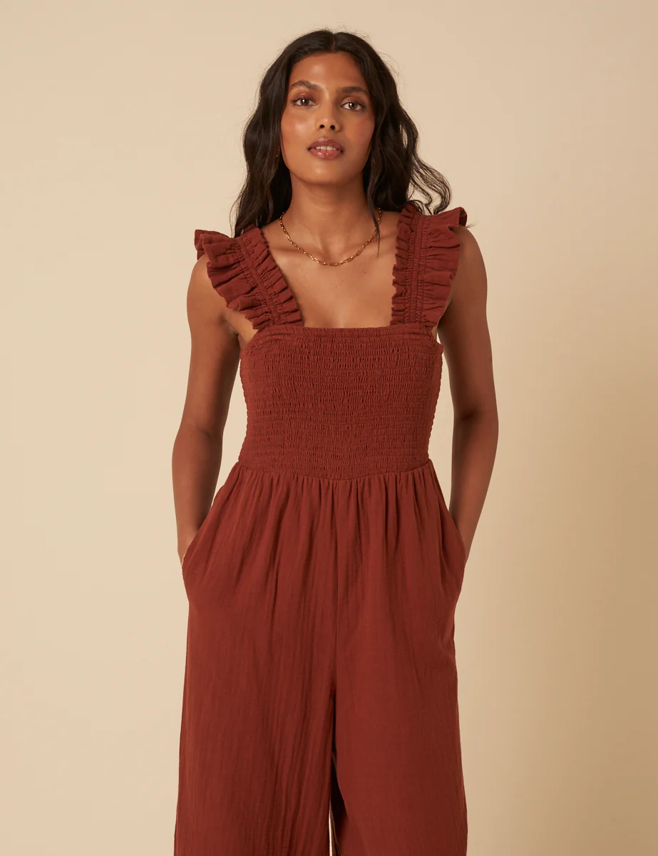 Brown Cropped Length Maya Jumpsuit - Image 3
