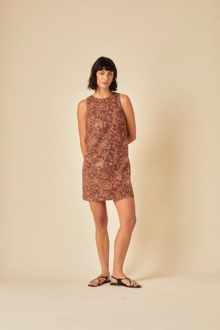 Brown Paisley Palermo Mini Dress - Image 4