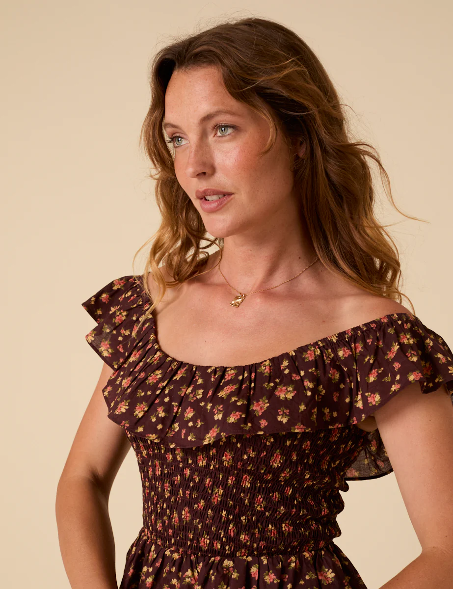 Brown Floral Top - Image 3