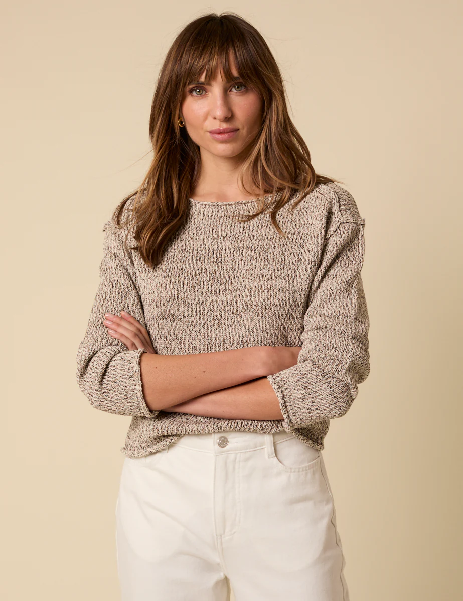 Brown Boat Neck Knitted Jumper - Image 3