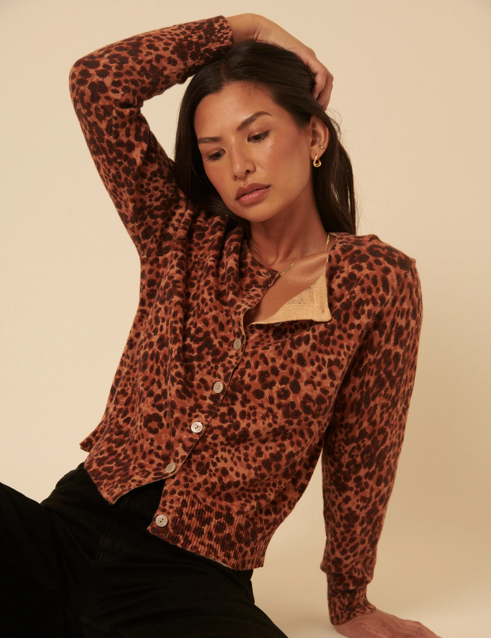 Brown Leopard Print Cardigan - Image 4
