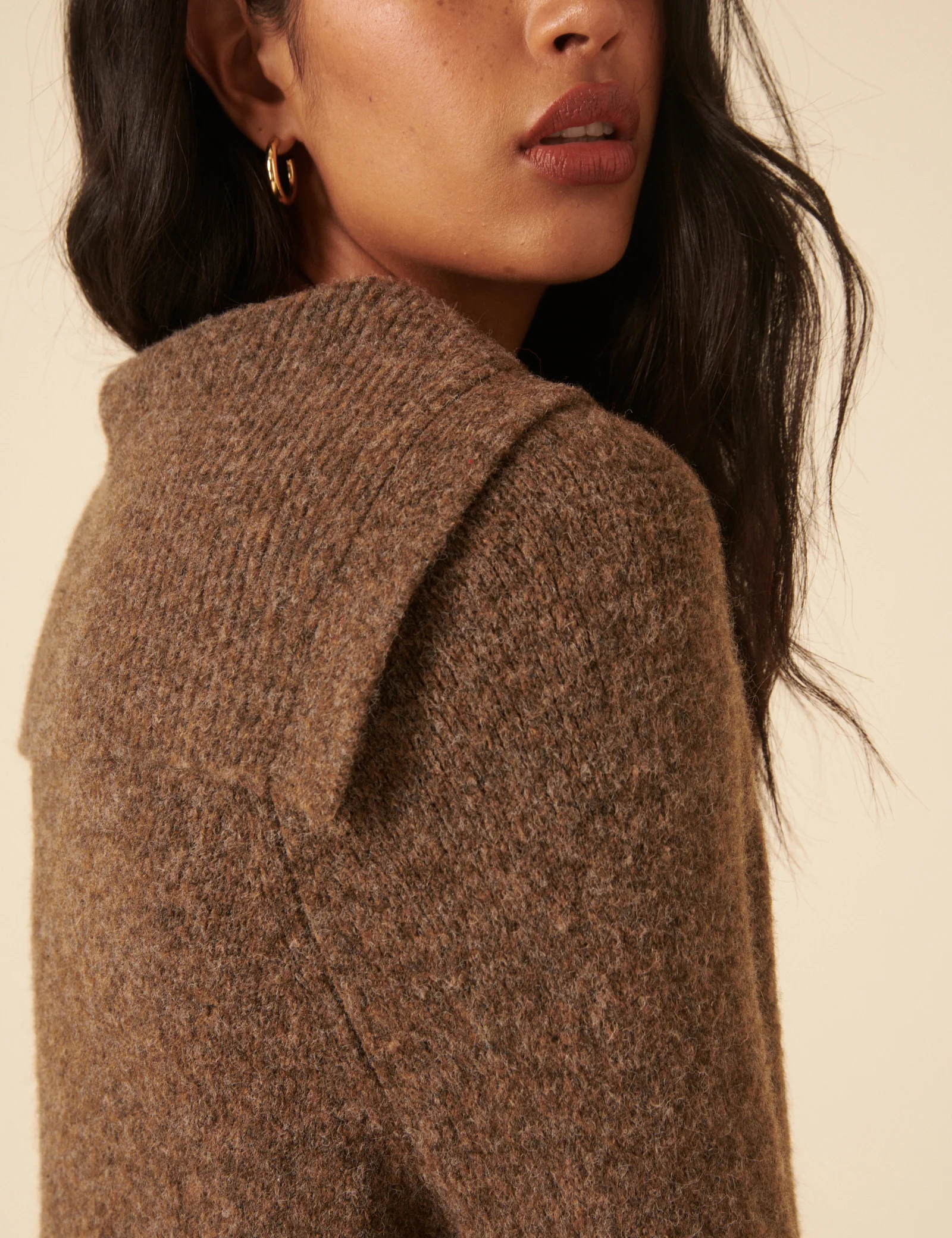 Brown Sailor Collar Relaxed Jumper - Image 3