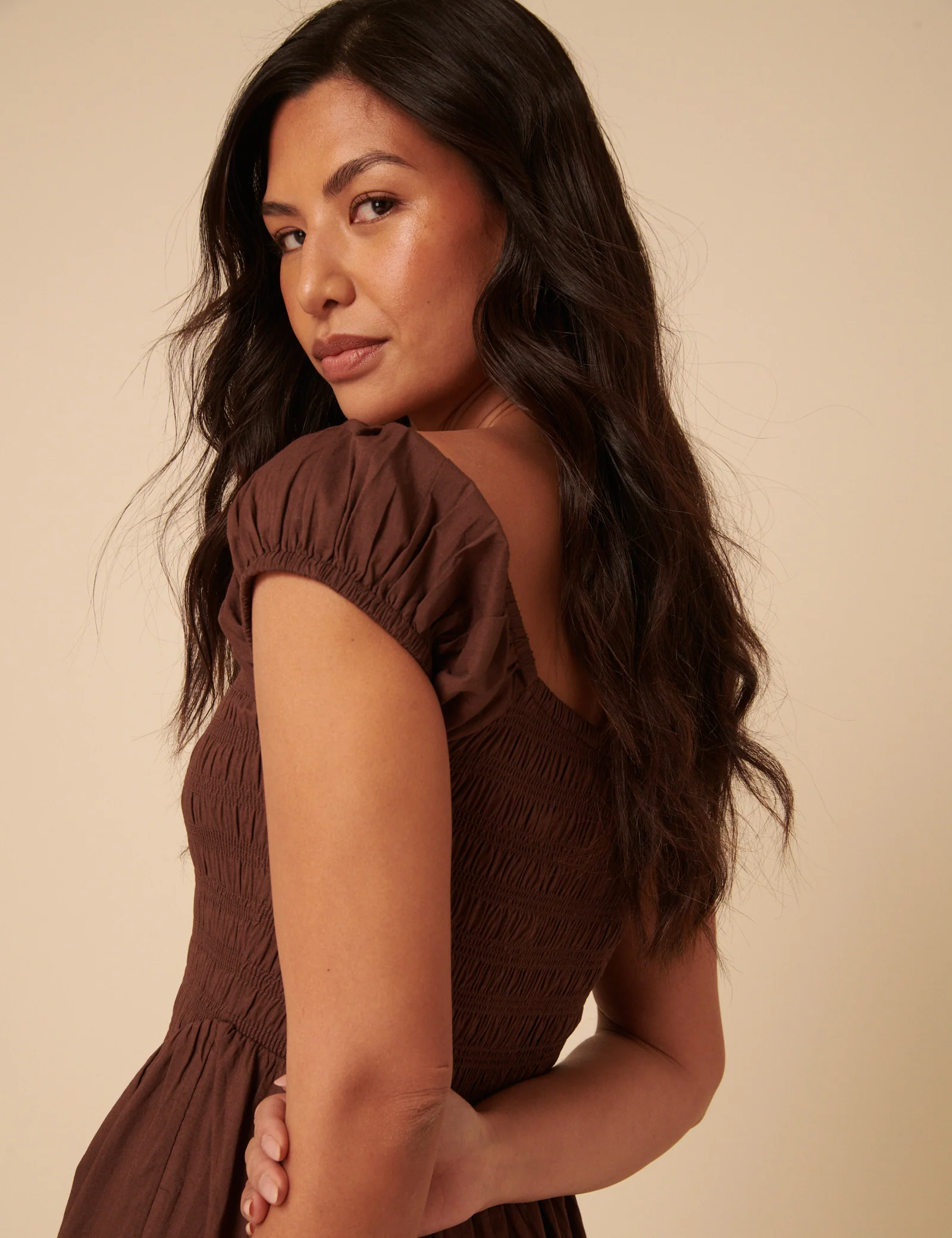 Brown Shirred Bodice Alaska Jumpsuit - Image 3