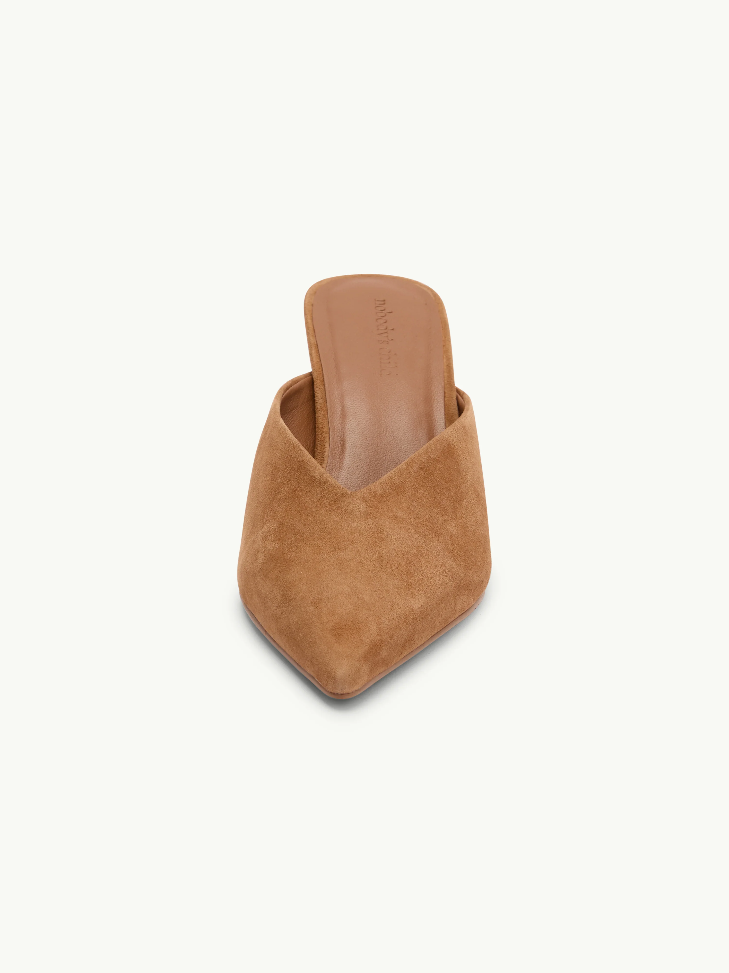 Tan Suede Heeled Mules - Image 4