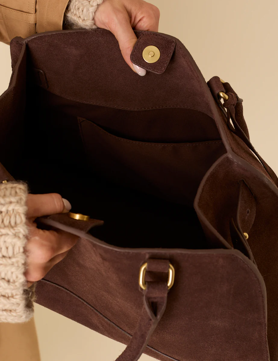 Brown Suede Shoulder Bag - Image 5