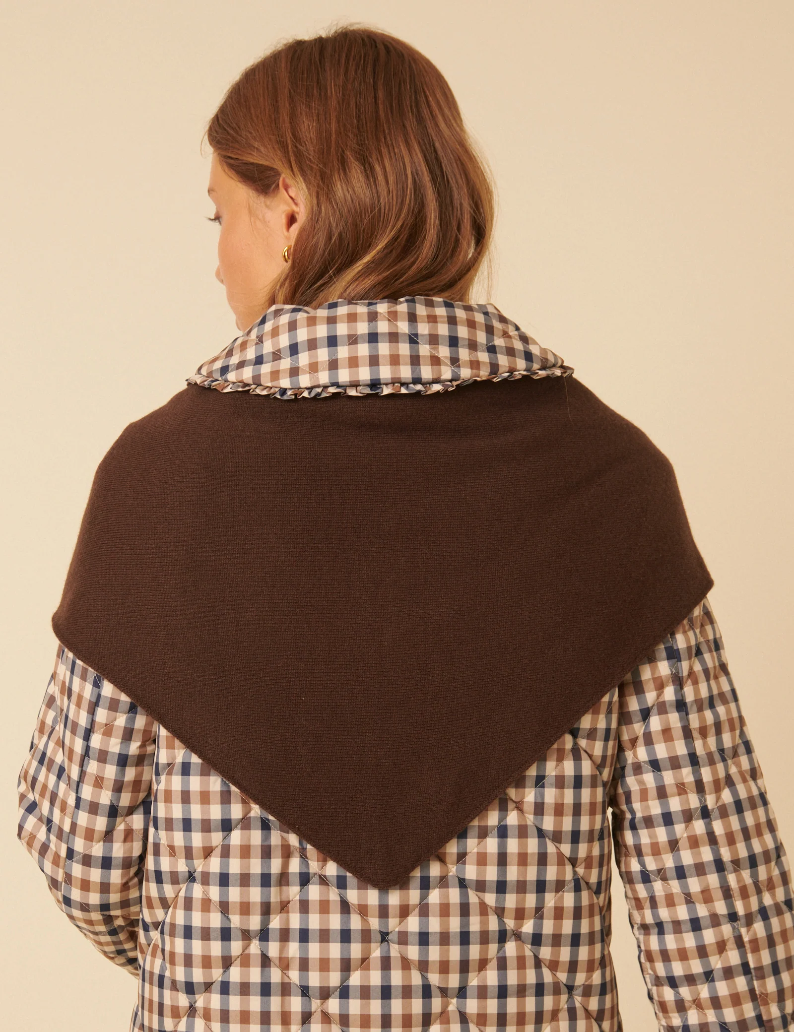 Brown Wool-blend Triangle Scarf - Image 4