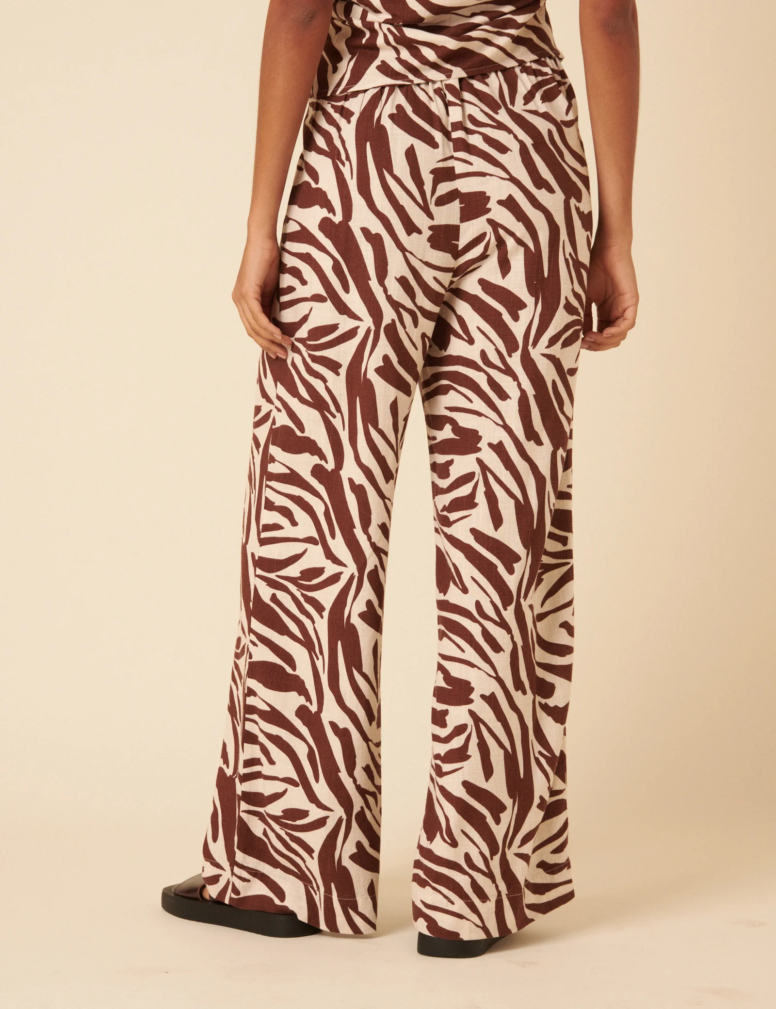Brown Zebra Print Wide Leg Jerrow Trousers - Image 5