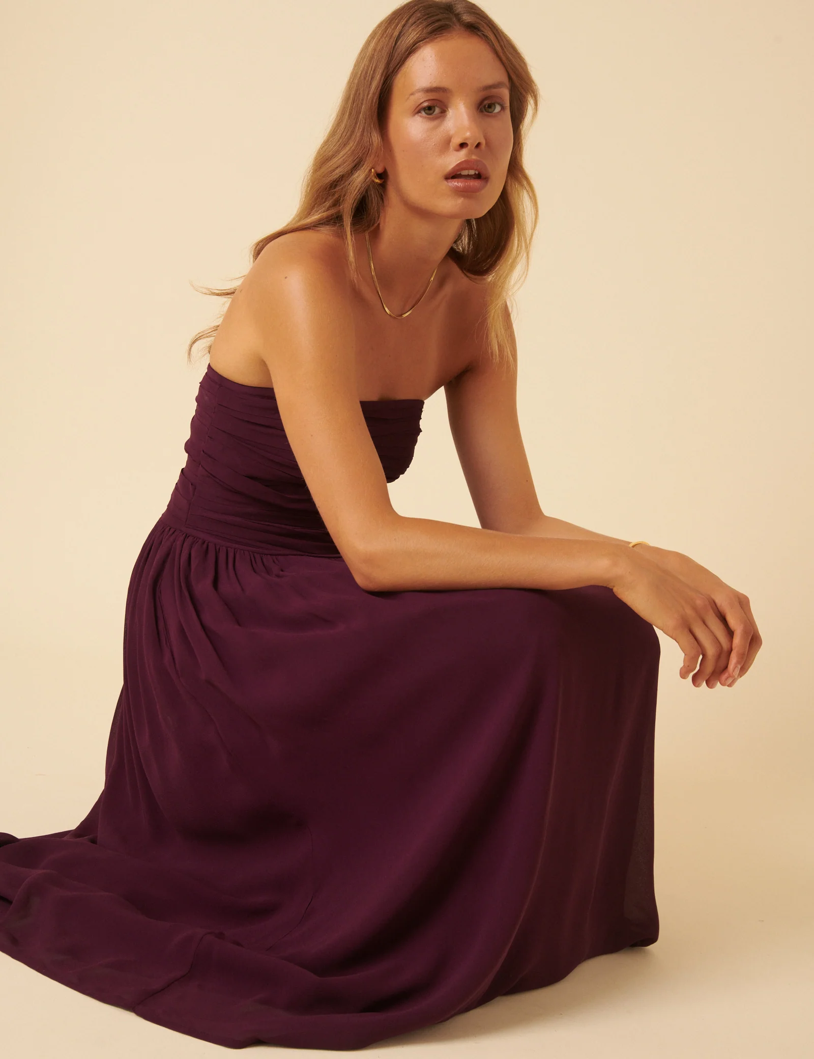 Purple Bandeau Felicity Midi Dress - Image 5