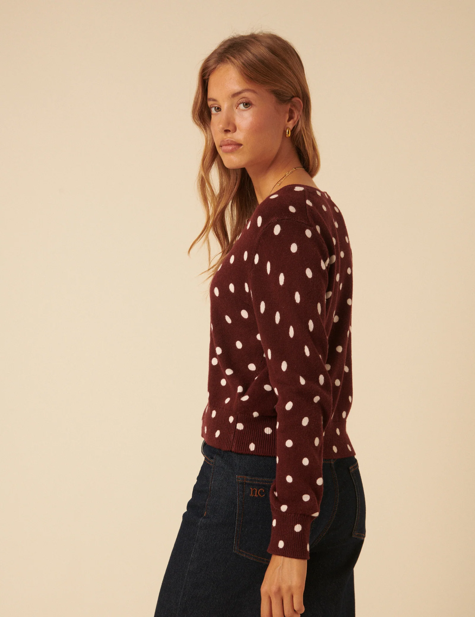 Brown Polka Dot Cardigan - Image 5