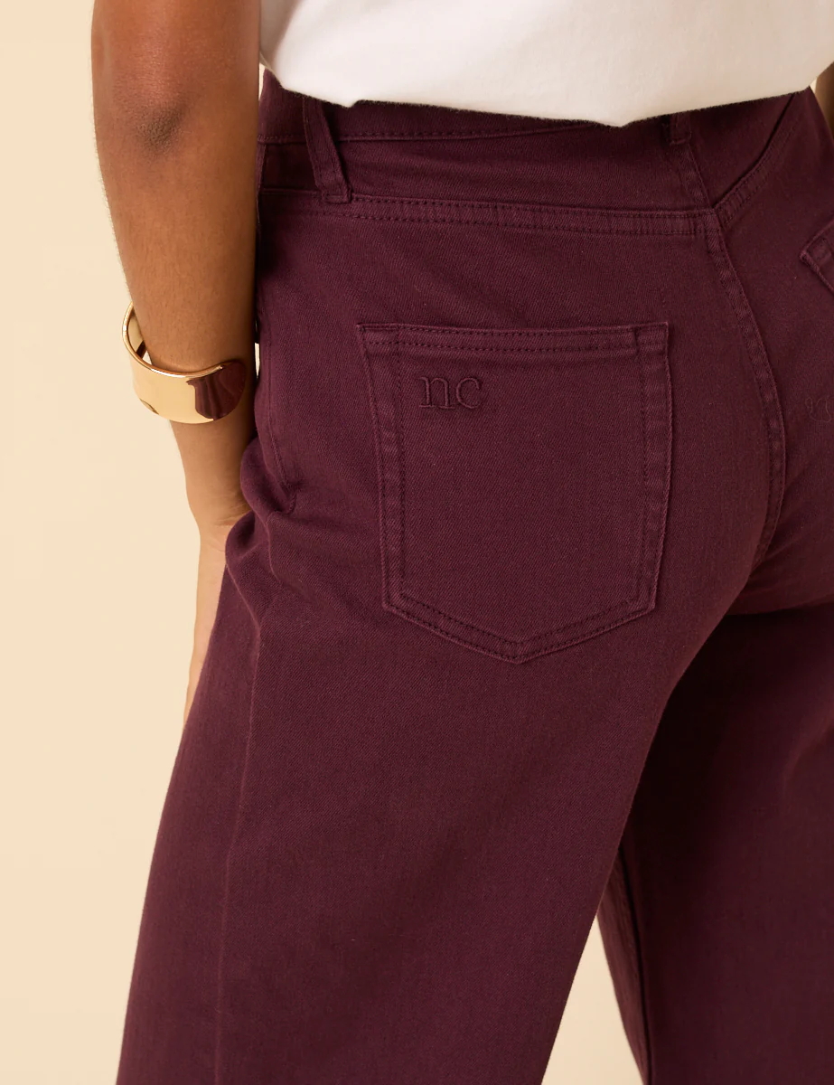 Burgundy High Rise Soho Wide Leg Jeans - Image 4