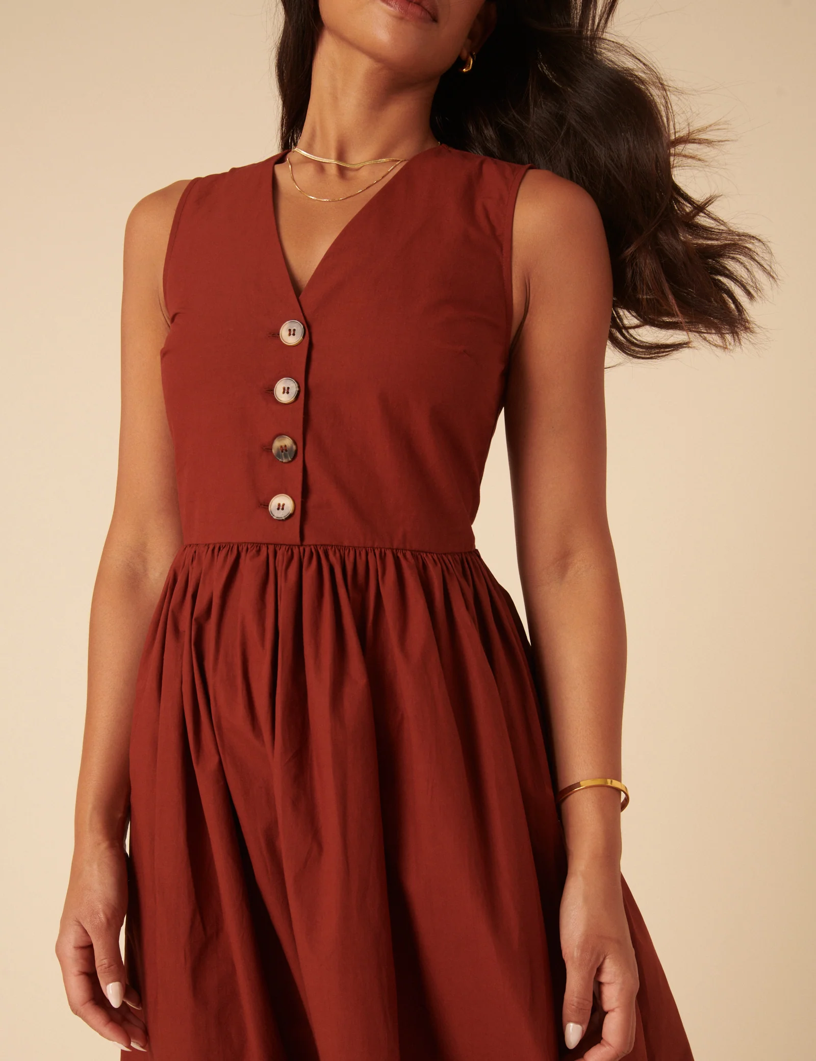 Burnt Orange Oak Midi Dress - Image 2