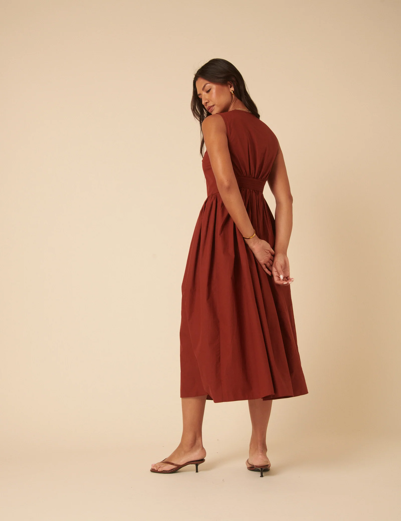Burnt Orange Oak Midi Dress - Image 5