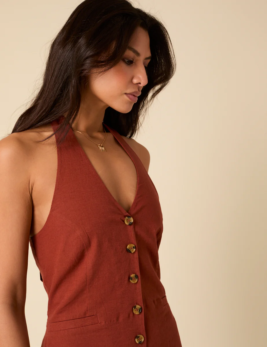 Burnt Orange Seema Jumpsuit - Image 2