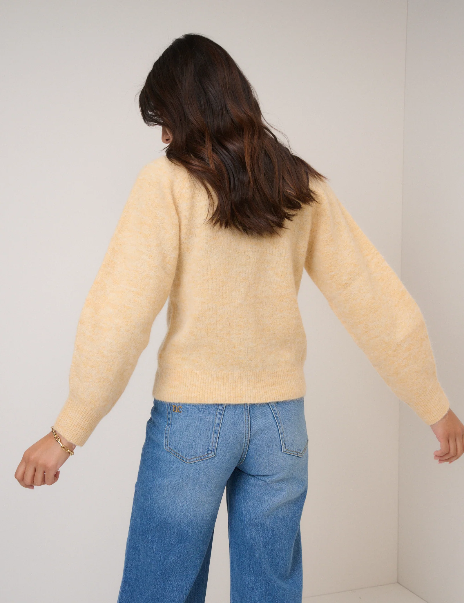 Butter Yellow Wool Blend Cardigan - Image 5