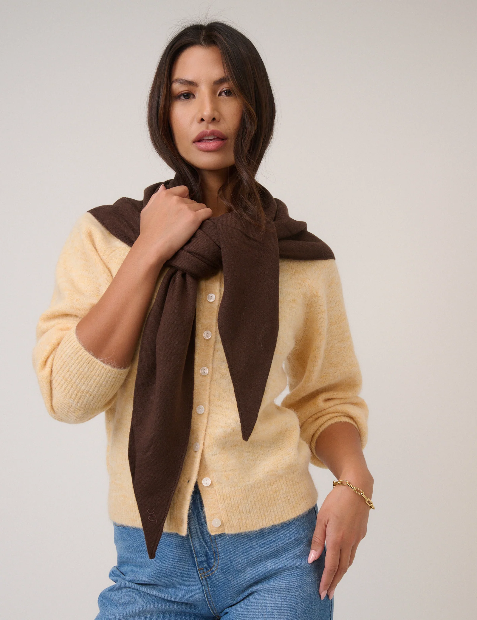 Butter Yellow Wool Blend Cardigan - Image 6