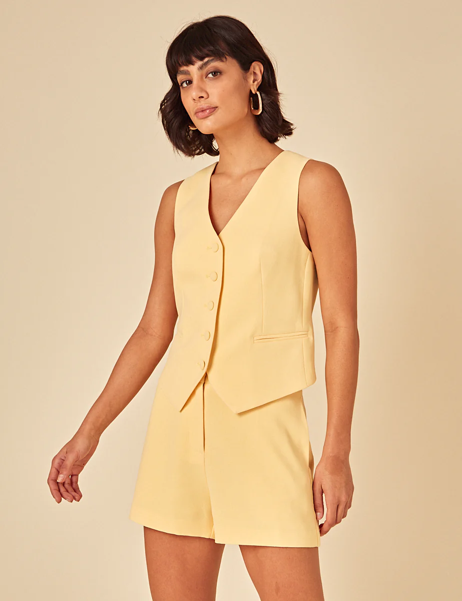 Butter Yellow Harper Tailored Shorts - Image 3