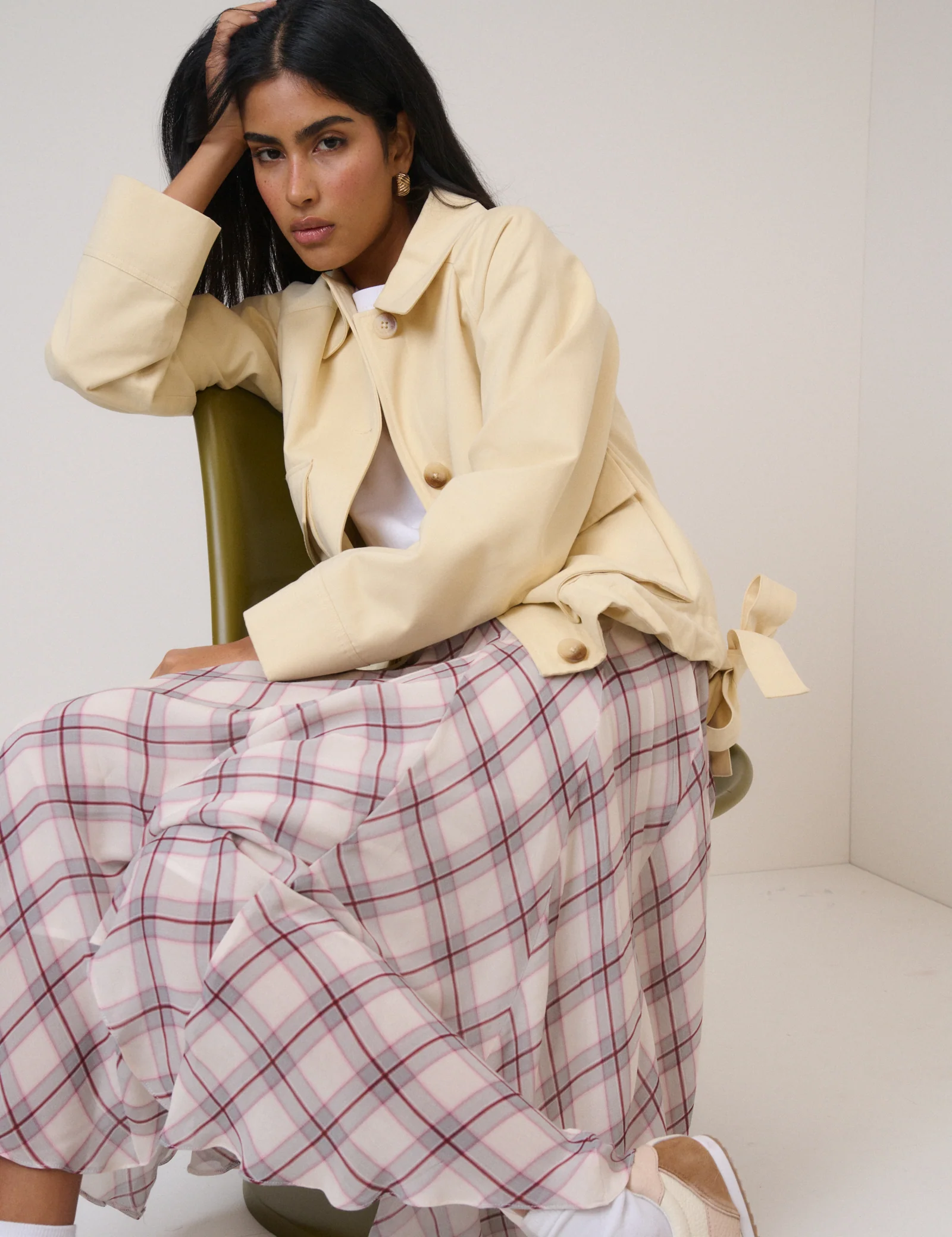 Butter Yellow Bow Detail Jacket - Image 4