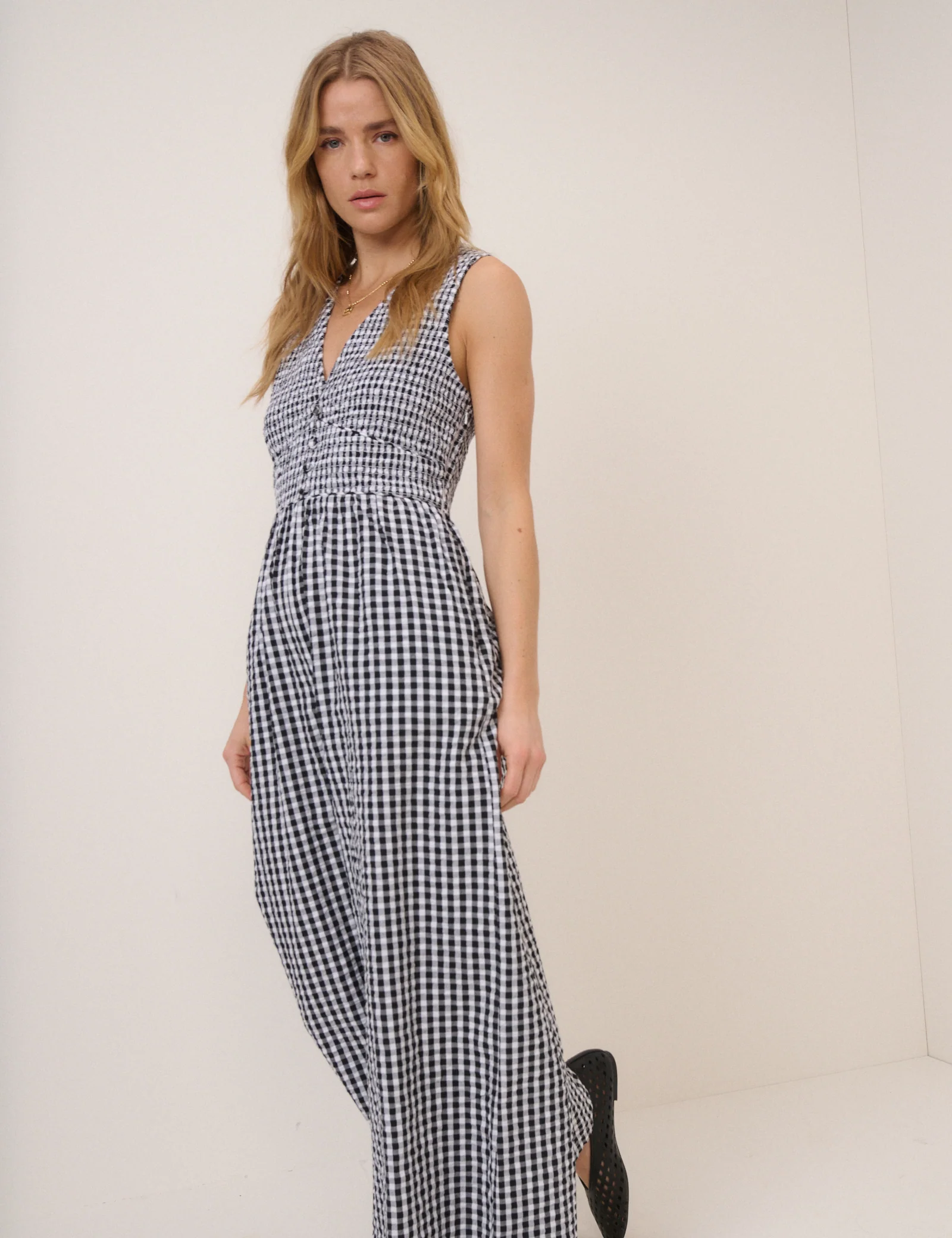 Black Gingham Jumpsuit - Image 3