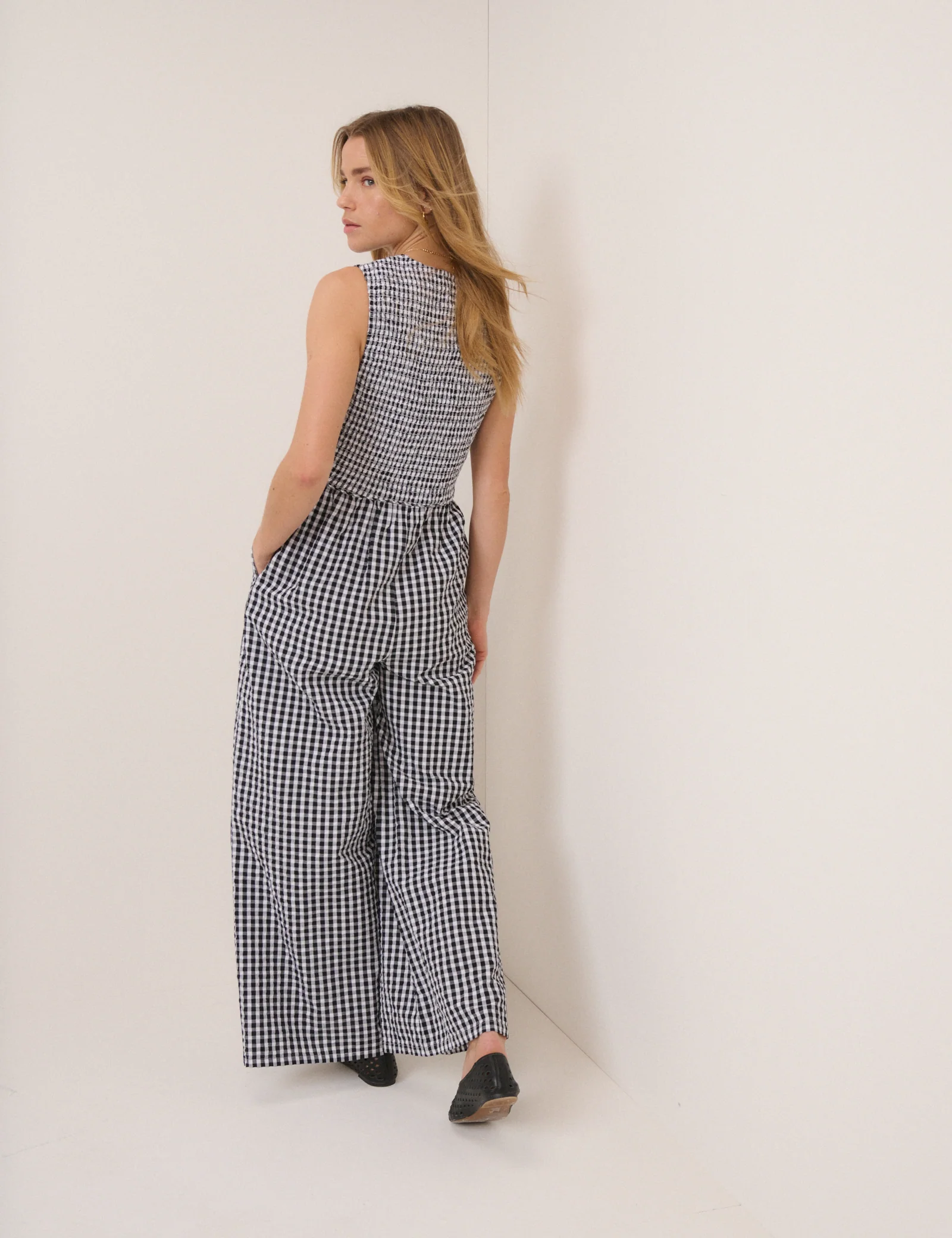 Black Gingham Jumpsuit - Image 5