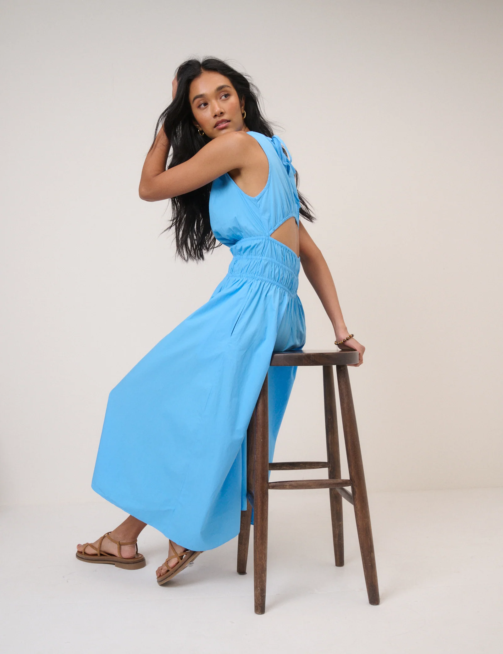 Blue Sleeveless Carrie Midi Dress - Image 4