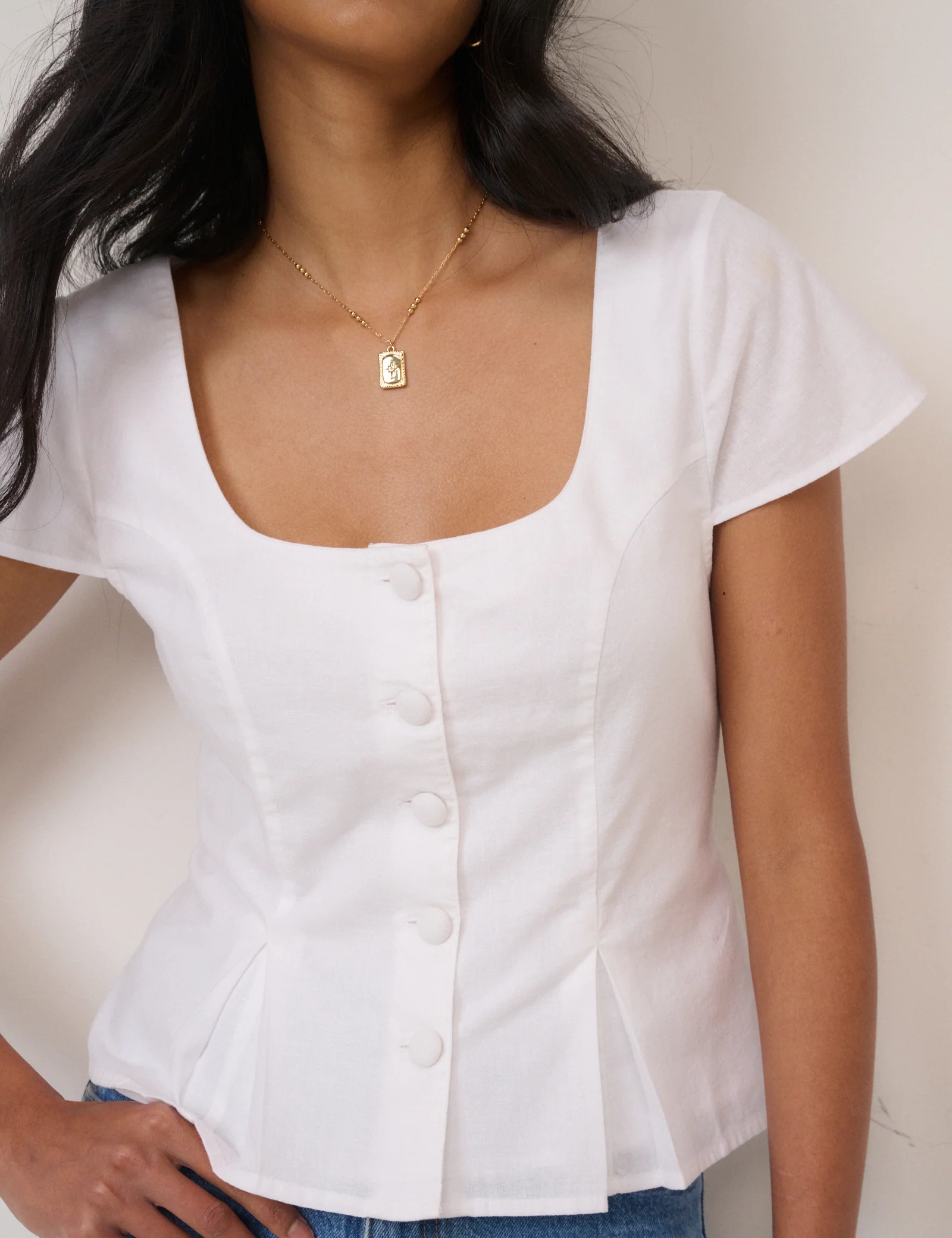 White Waistcoat Blouse - Image 3