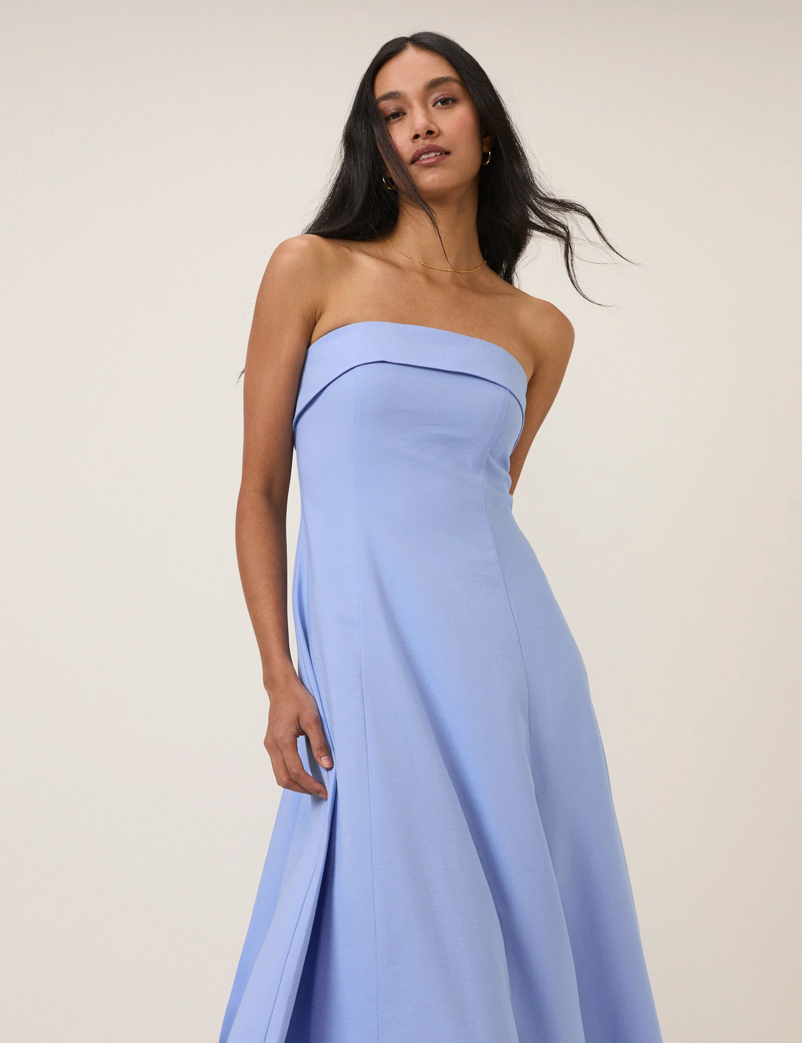Blue Bow Back Chelsea Midi Dress - Image 3