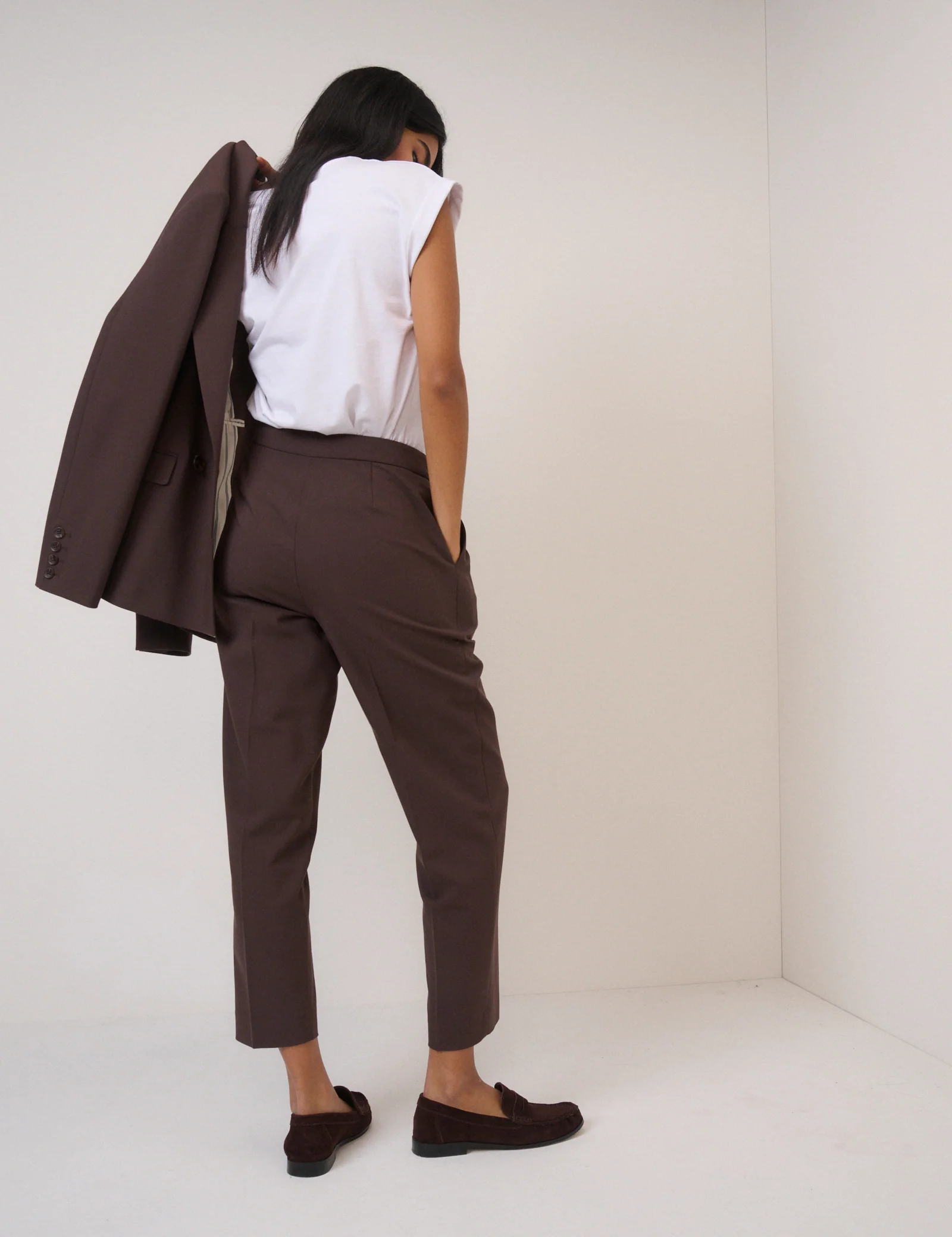 Brown Cigarette Trousers - Image 4