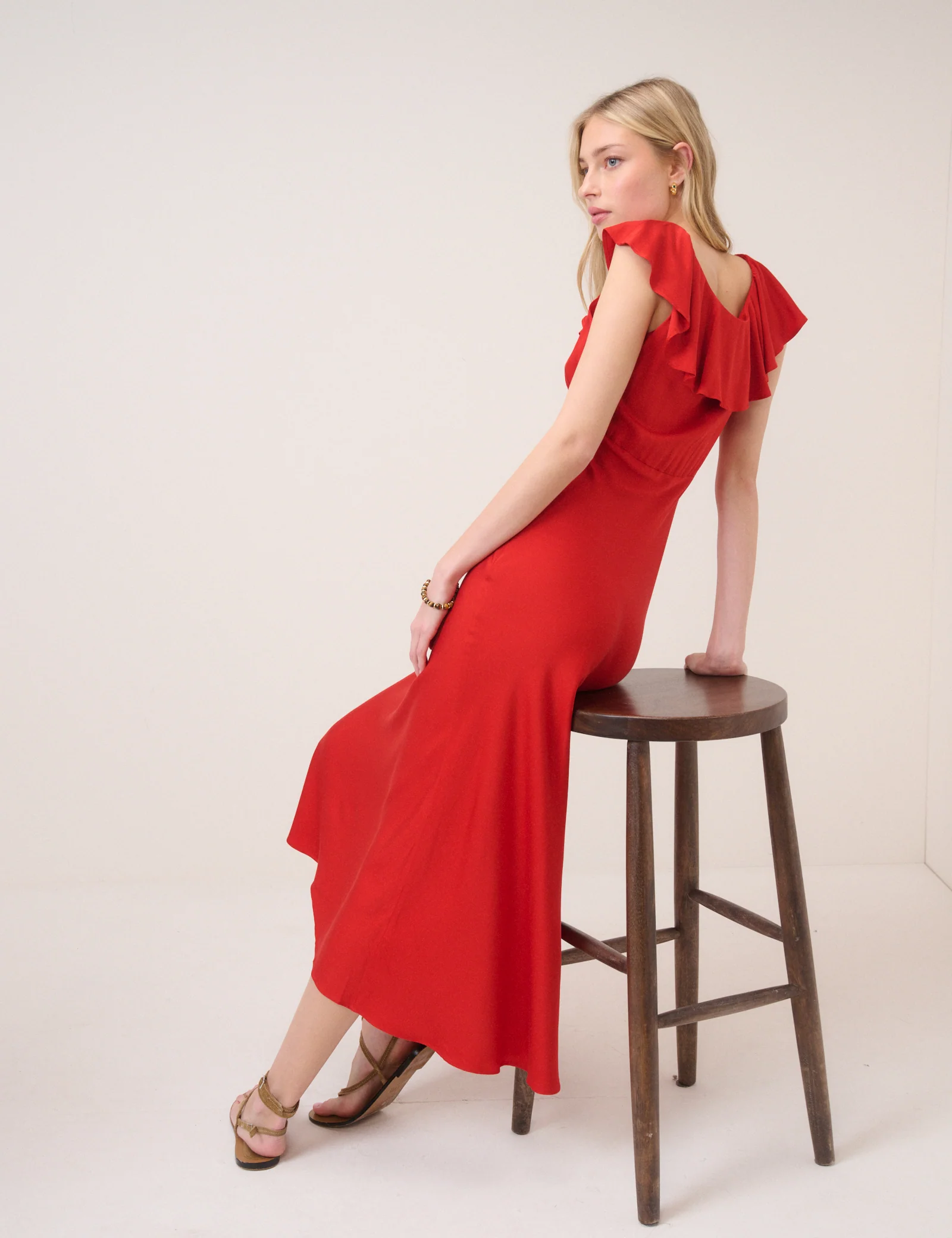 Red Cleo Midi Slip Dress - Image 3