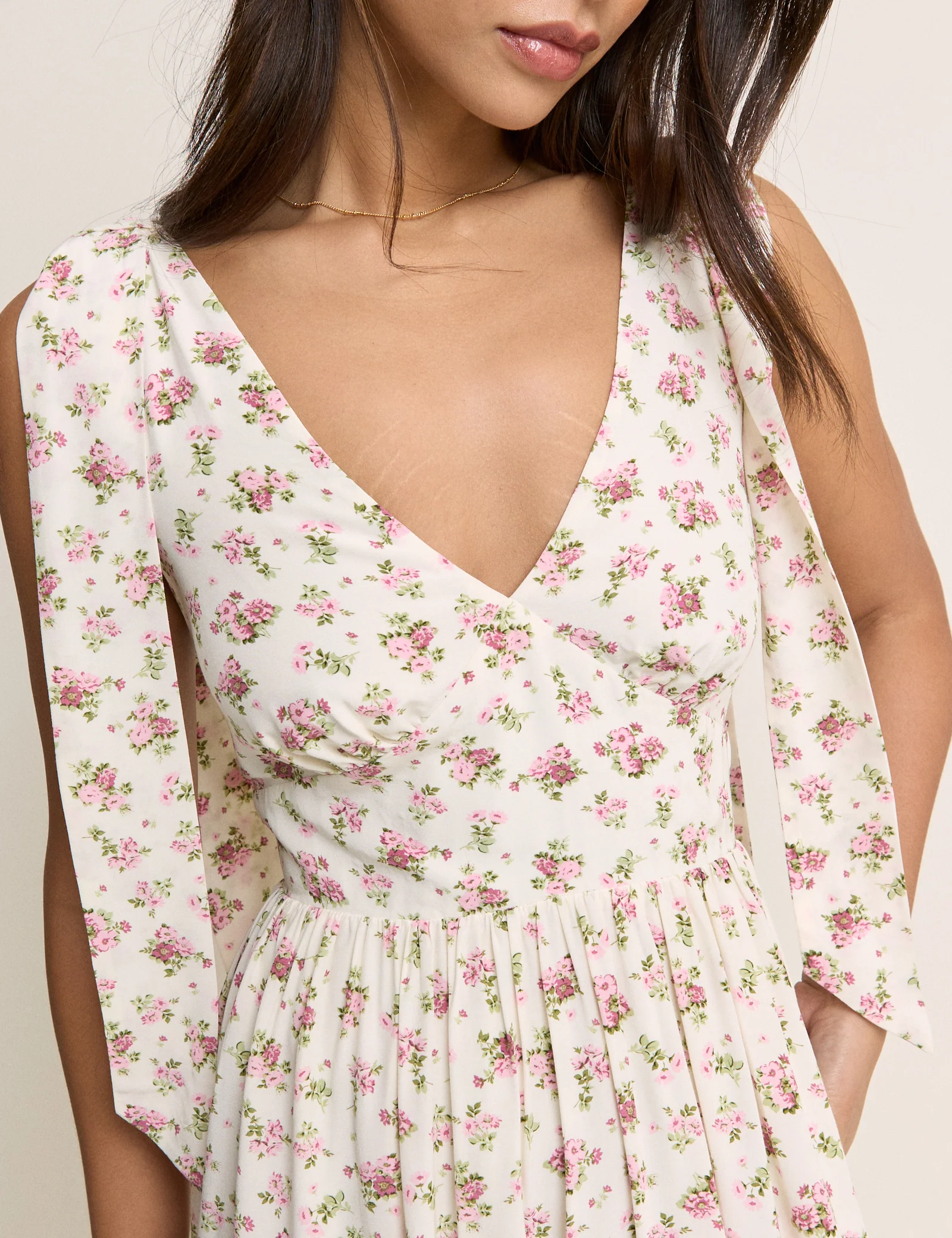 White Floral Coen Midi Dress - Image 3