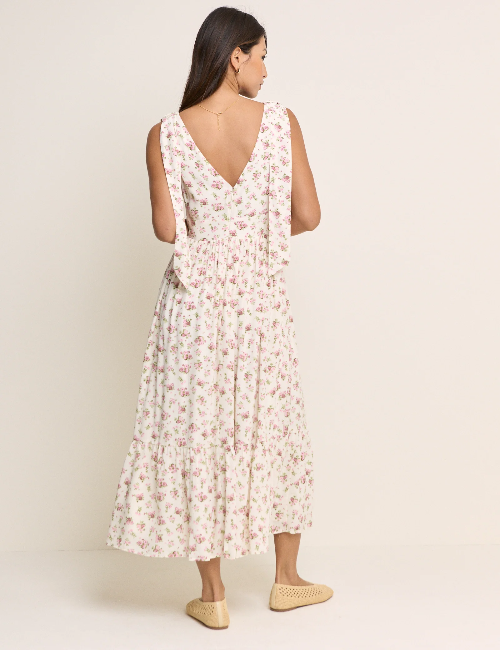 White Floral Coen Midi Dress - Image 4