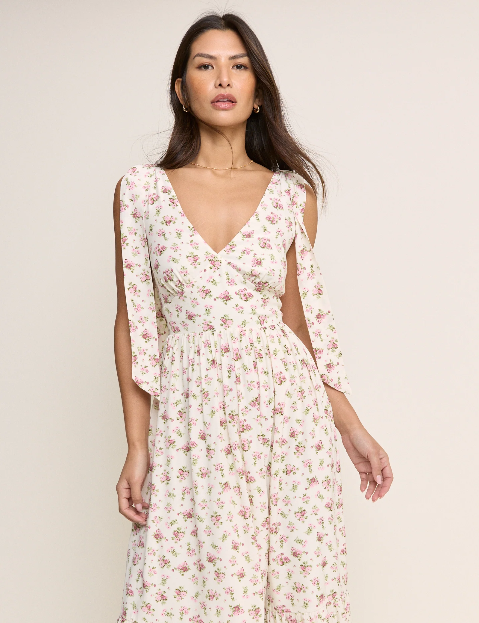 White Floral Coen Midi Dress - Image 5