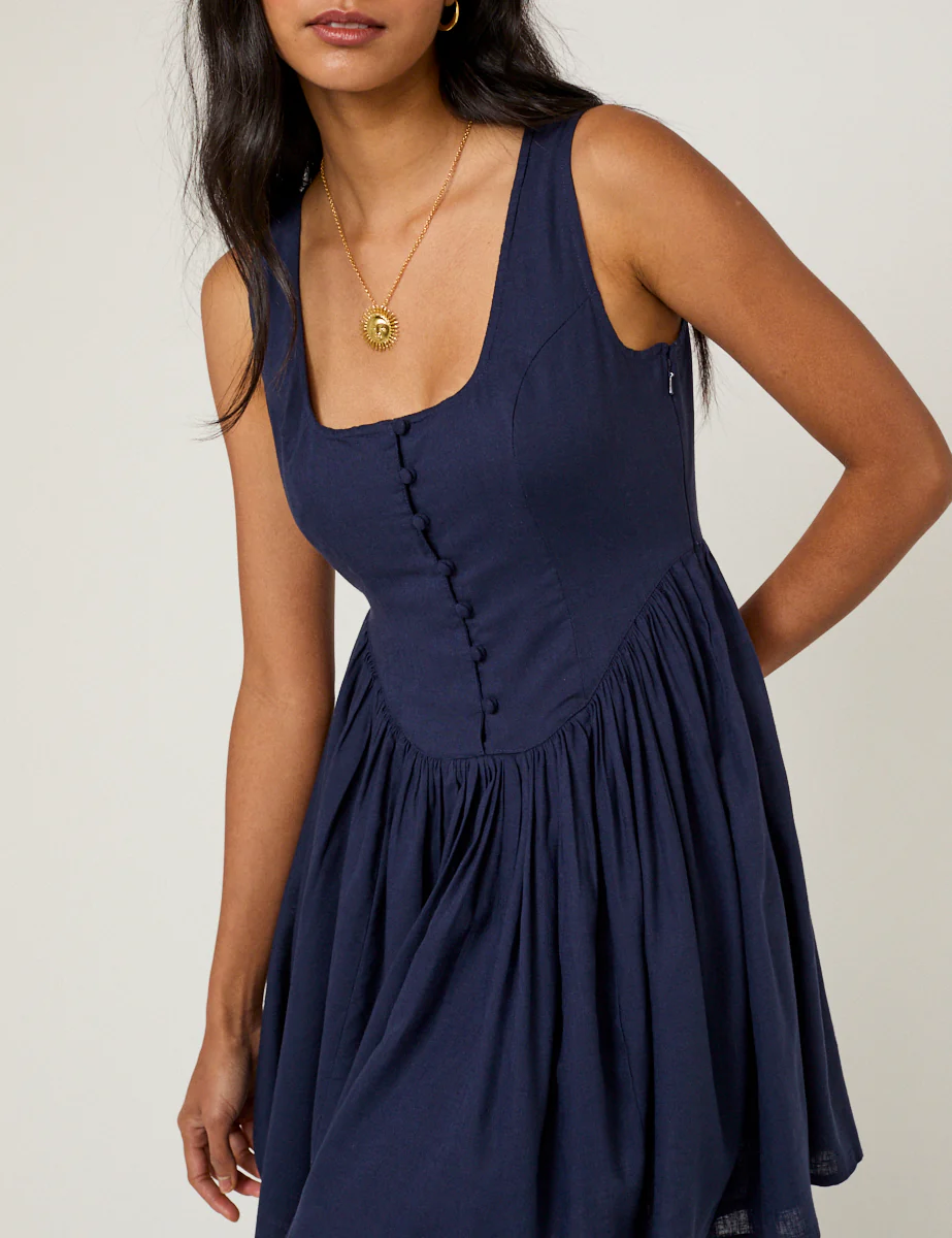 Navy Cora Mini Dress - Image 2