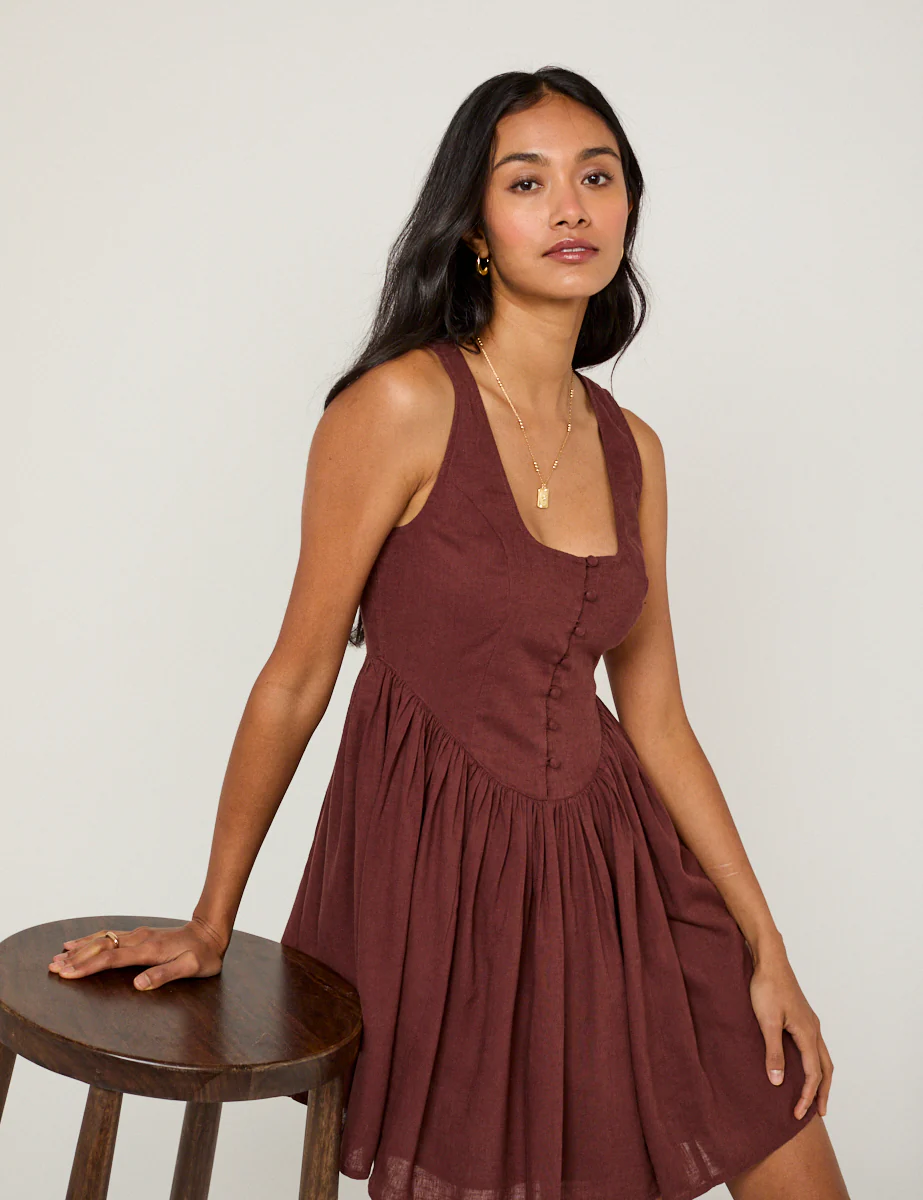 Brown Cora Mini Dress - Image 3