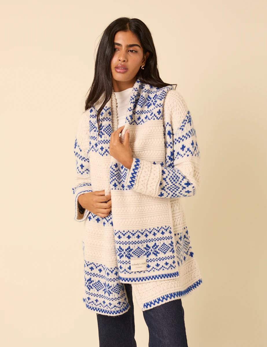 Cream Fair Isle Scarf - Image 3