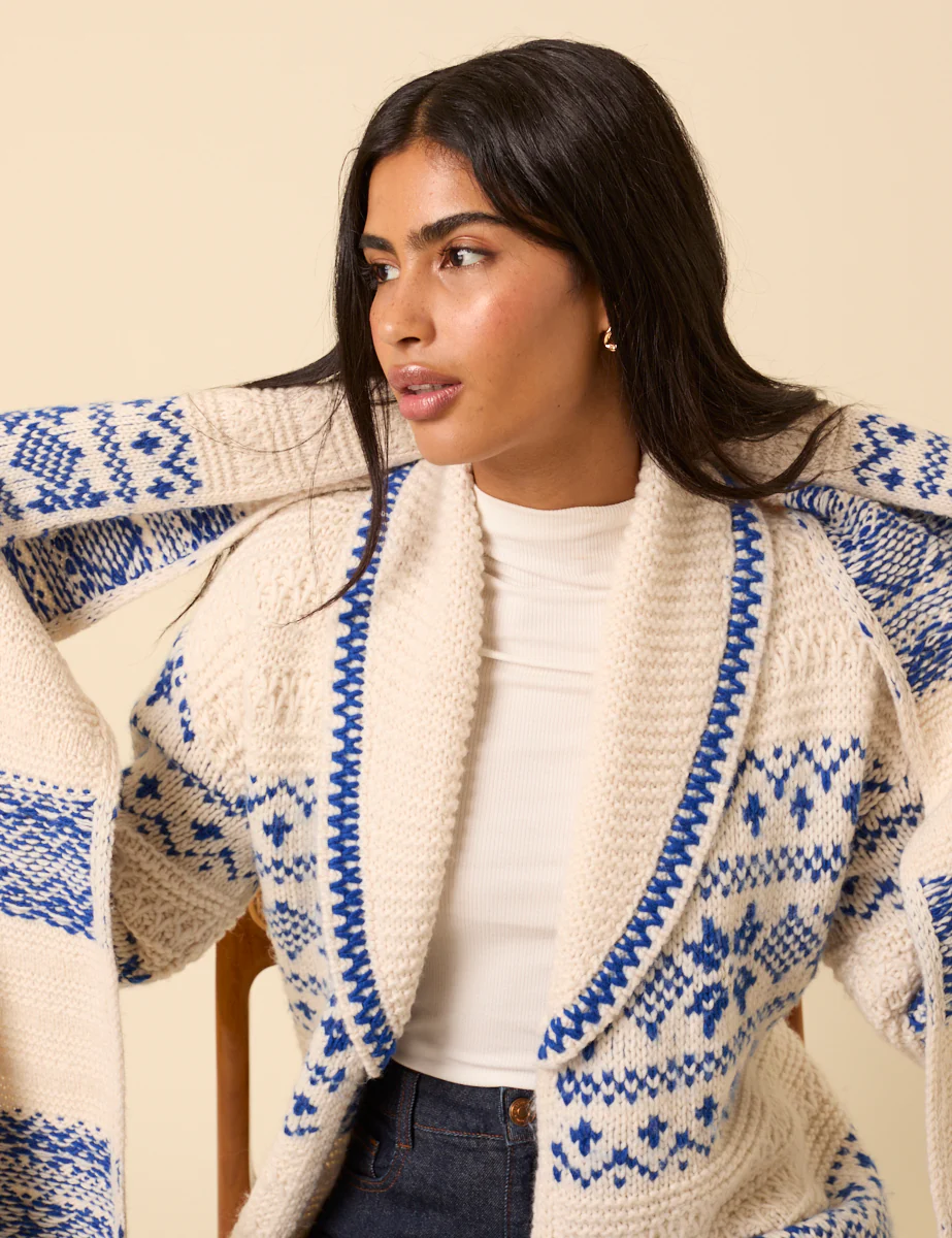 Cream Fair Isle Scarf - Image 4
