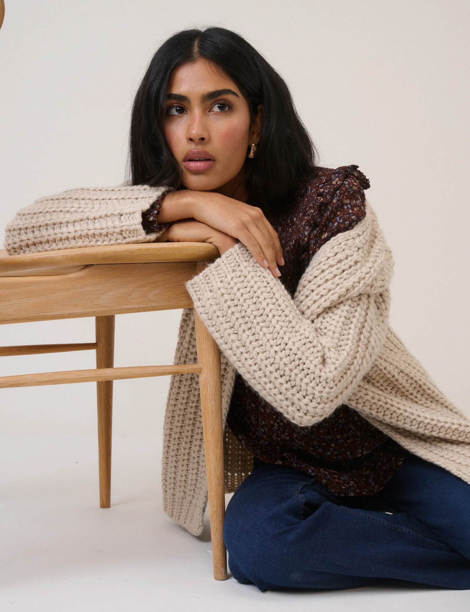 Cream Chunky Cardigan - Image 2