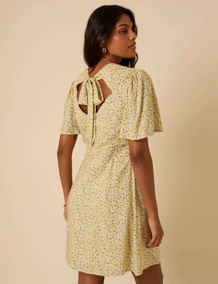 Butter Yellow Ditsy Floral Andie Mini Dress - Image 5