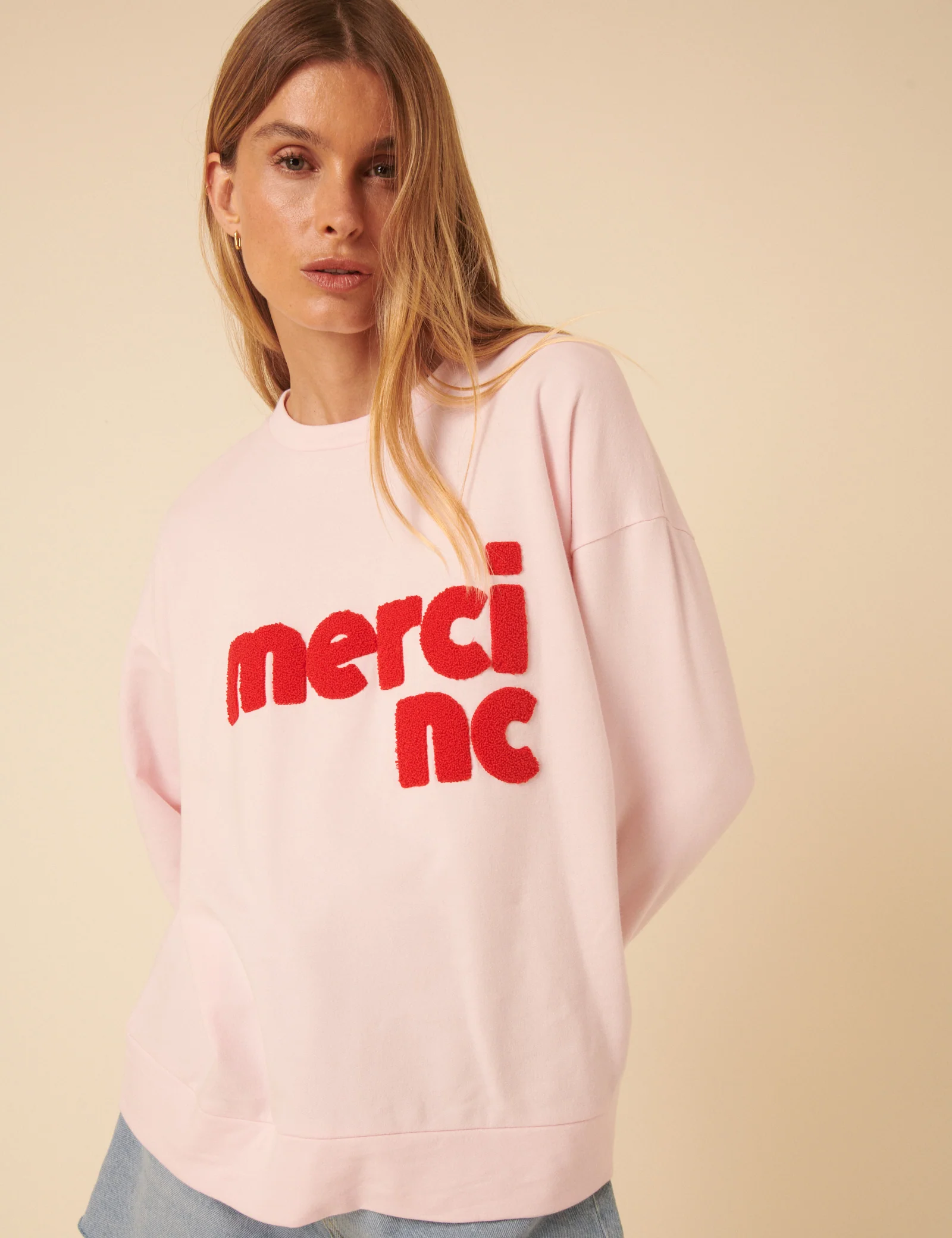 Pink Merci Graphic Sweatshirt - Image 3