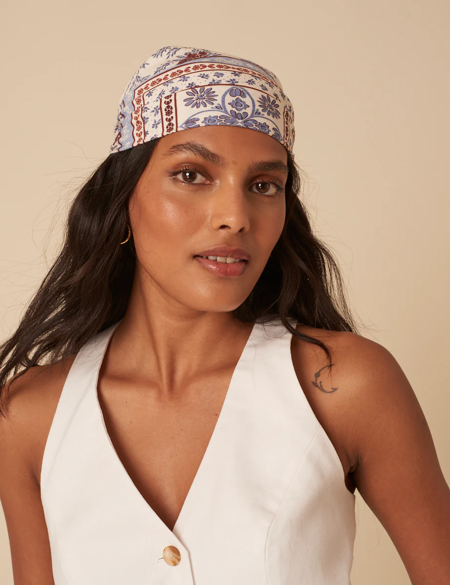 Cream Tile Printed Scarf - Image 5