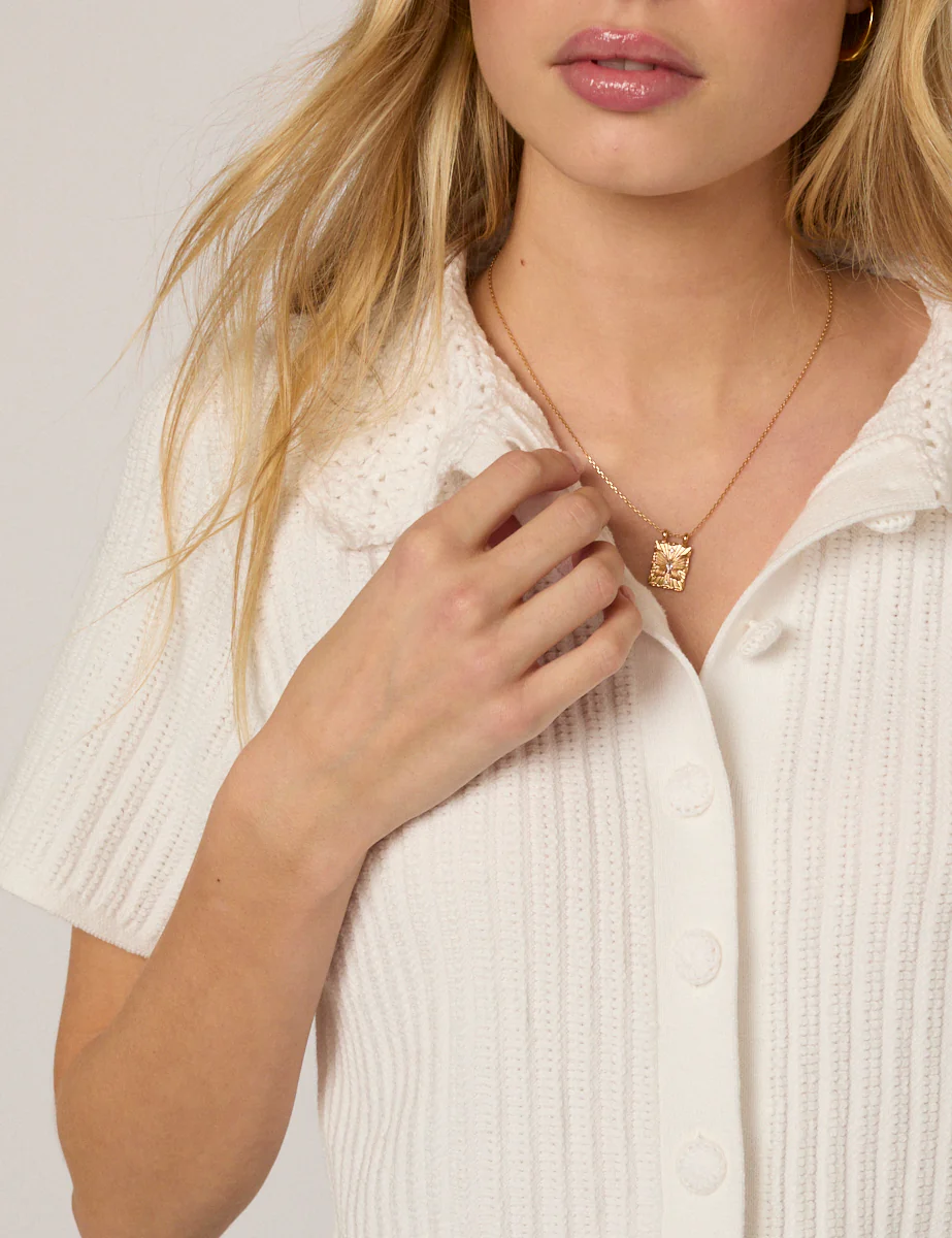 White Crochet Short Sleeve Cardigan - Image 4