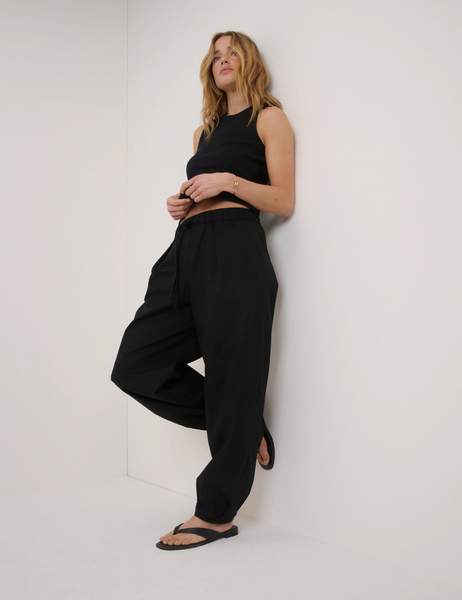 Black High Waisted Balloon Leg Trousers