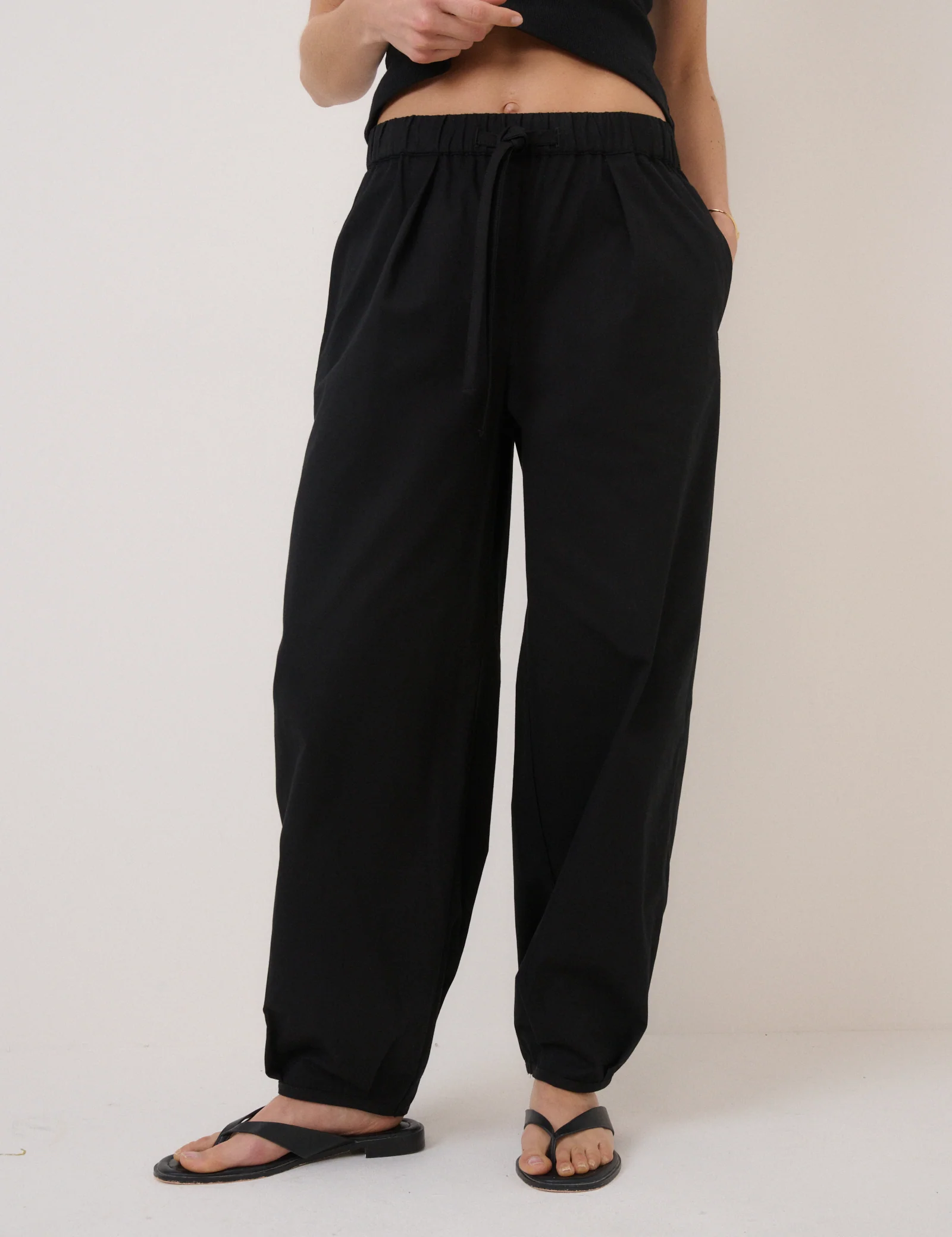 Black High Waisted Balloon Leg Trousers - Image 2