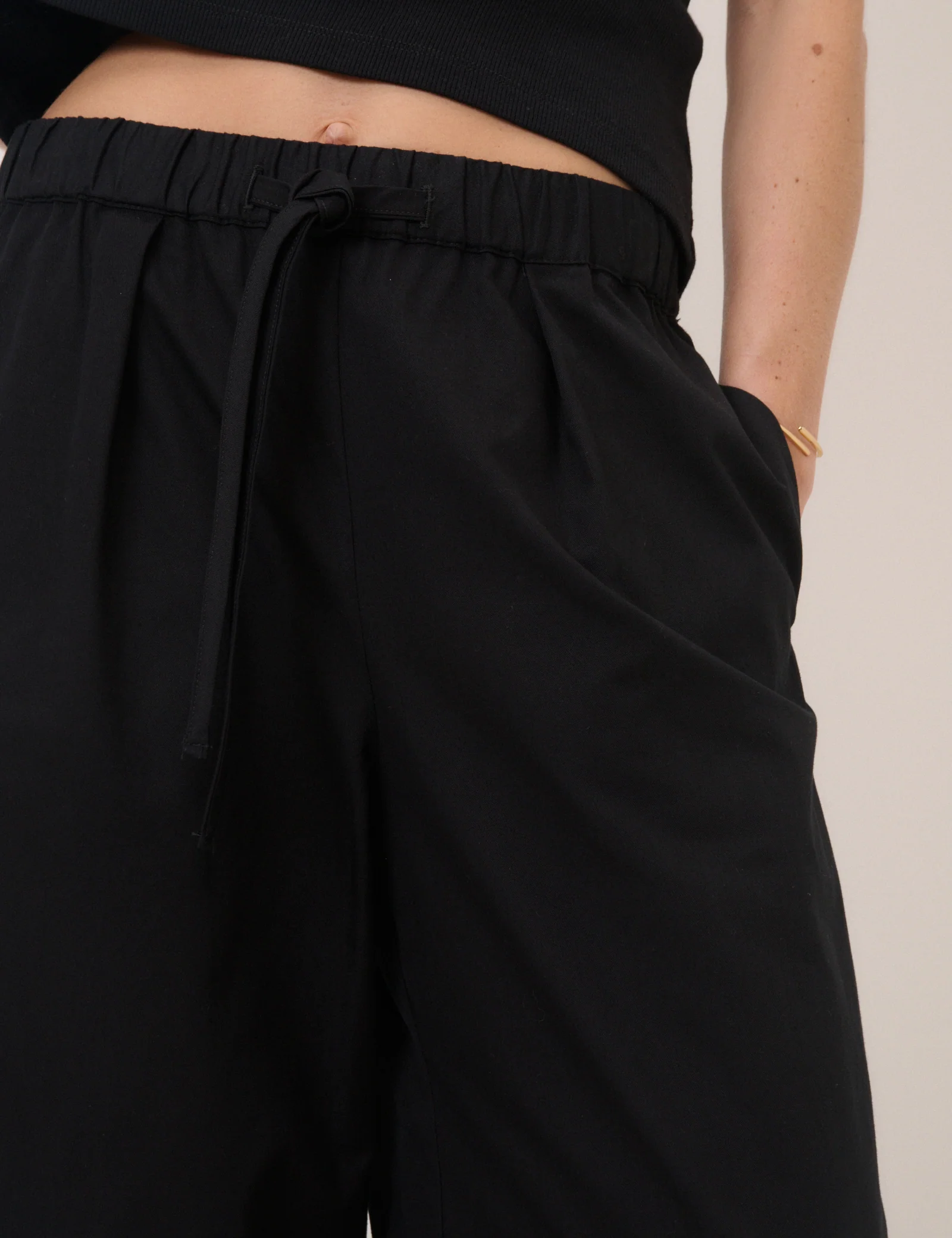 Black High Waisted Balloon Leg Trousers - Image 4