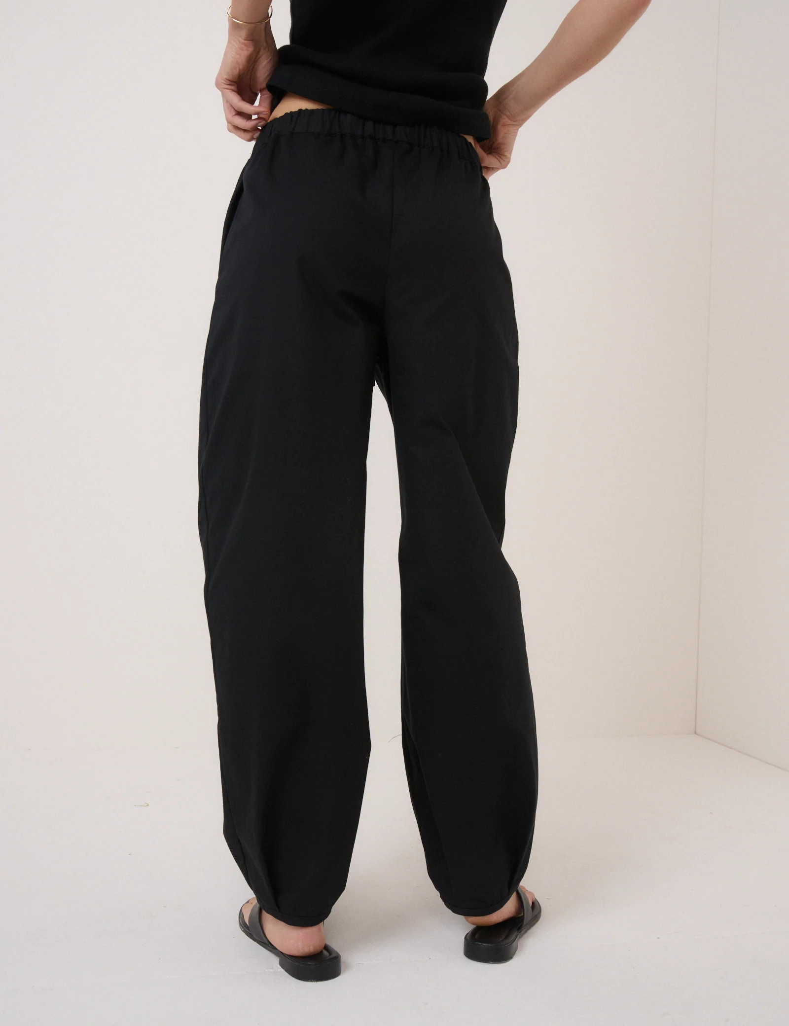 Black High Waisted Balloon Leg Trousers - Image 5