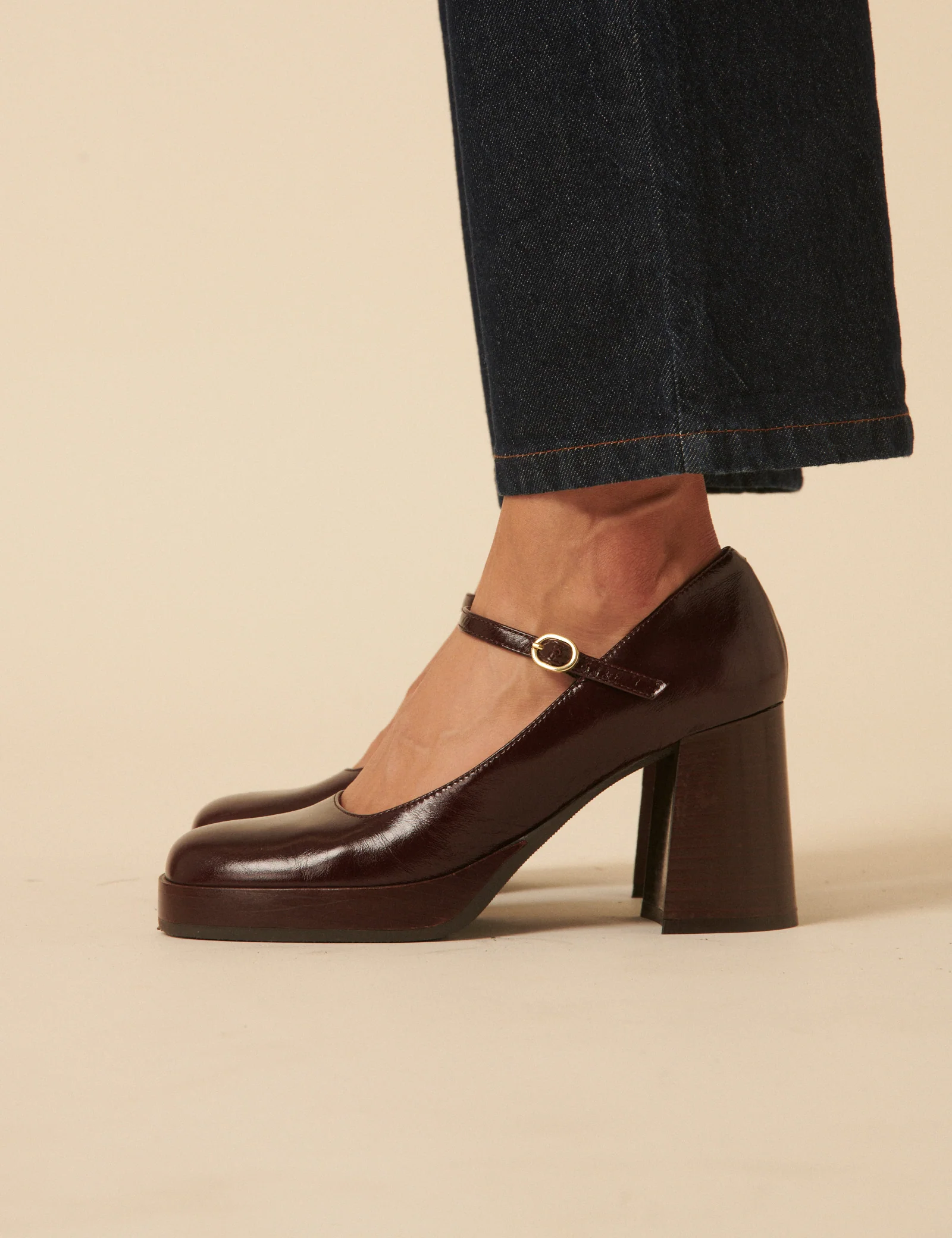 Burgundy Mary Jane Heels - Image 5